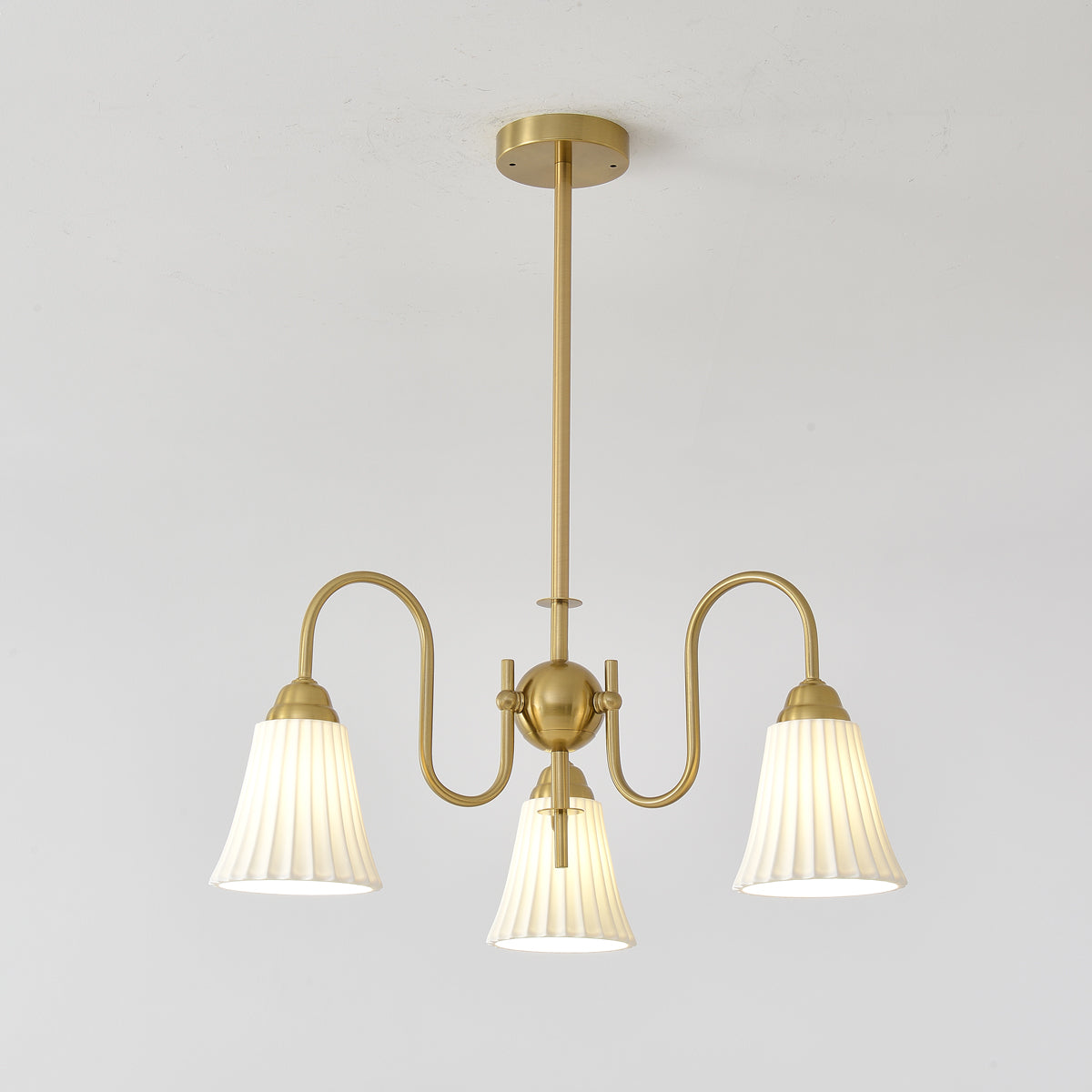 Mireine Chandelier Esther Ceramic Pleated Modern