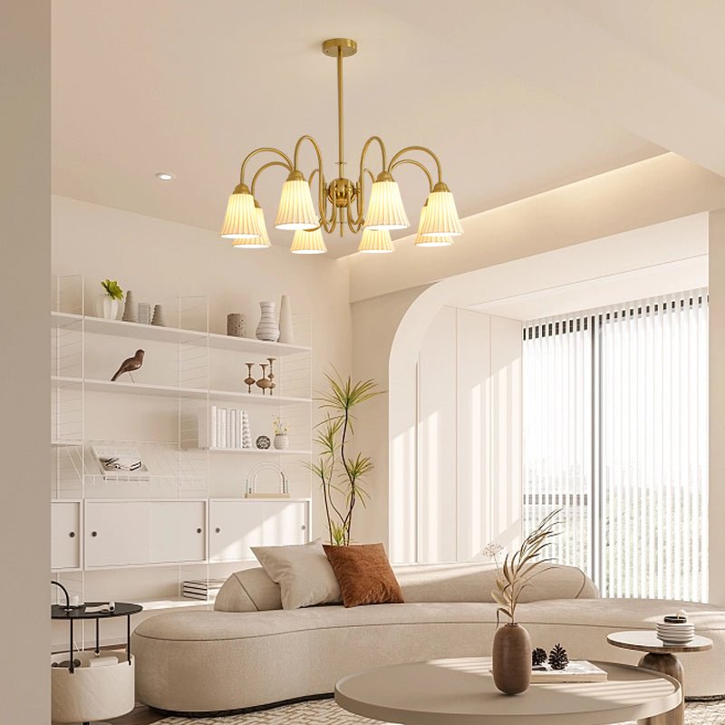 Mireine Chandelier Esther Ceramic Pleated Modern