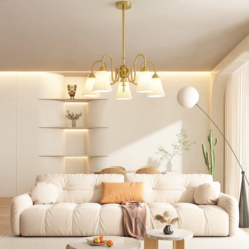 Mireine Chandelier Esther Ceramic Pleated Modern