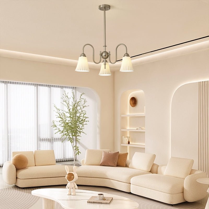 Mireine Chandelier Esther Ceramic Pleated Modern