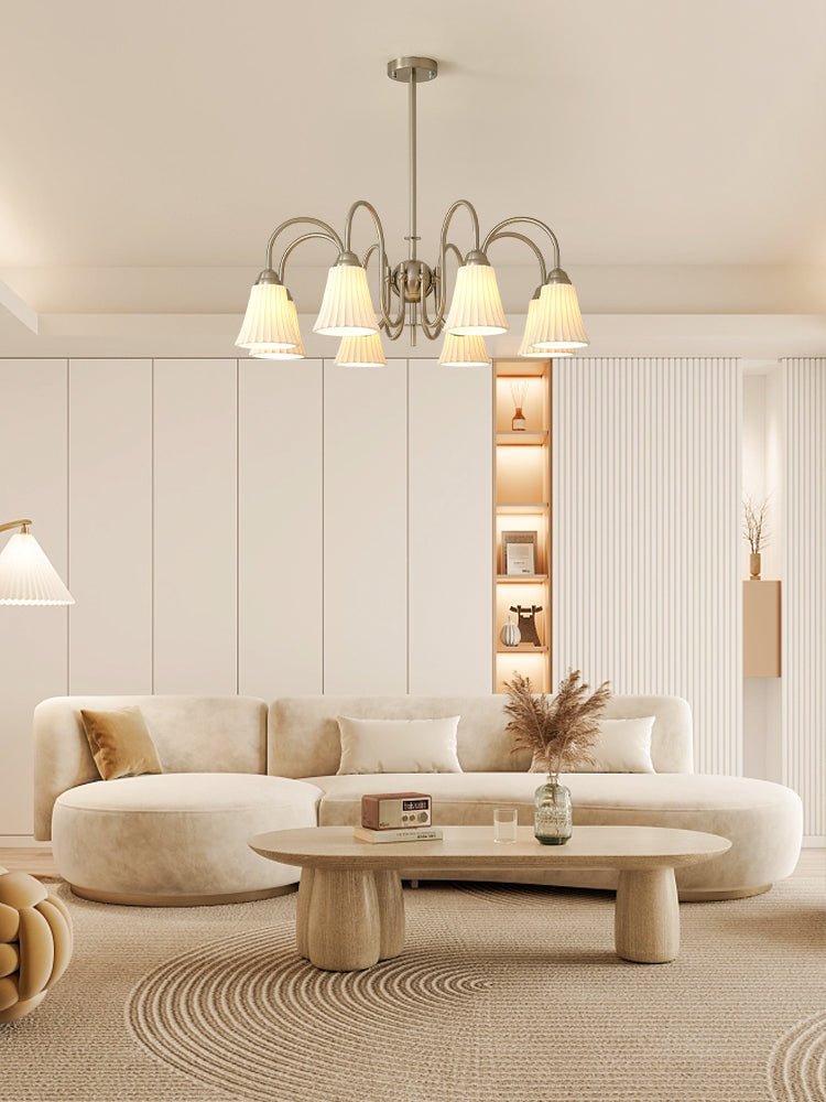 Mireine Chandelier Esther Ceramic Pleated Modern