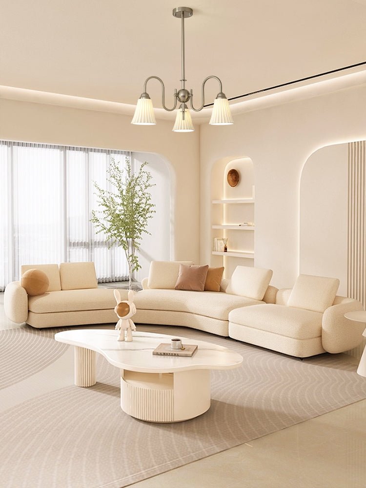 Mireine Chandelier Esther Ceramic Pleated Modern