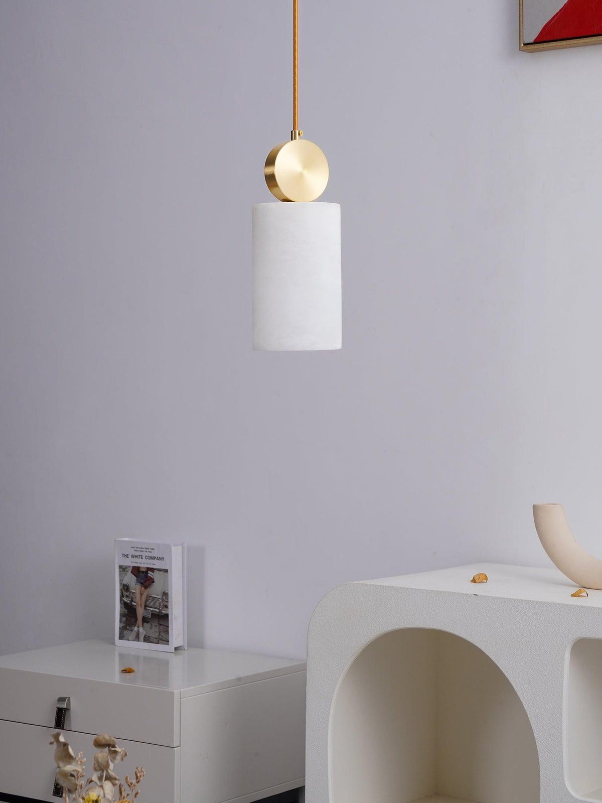 Nore Cylinder Alabaster Pendant Light