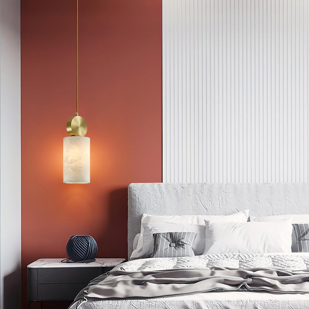 Nore Cylinder Alabaster Pendant Light