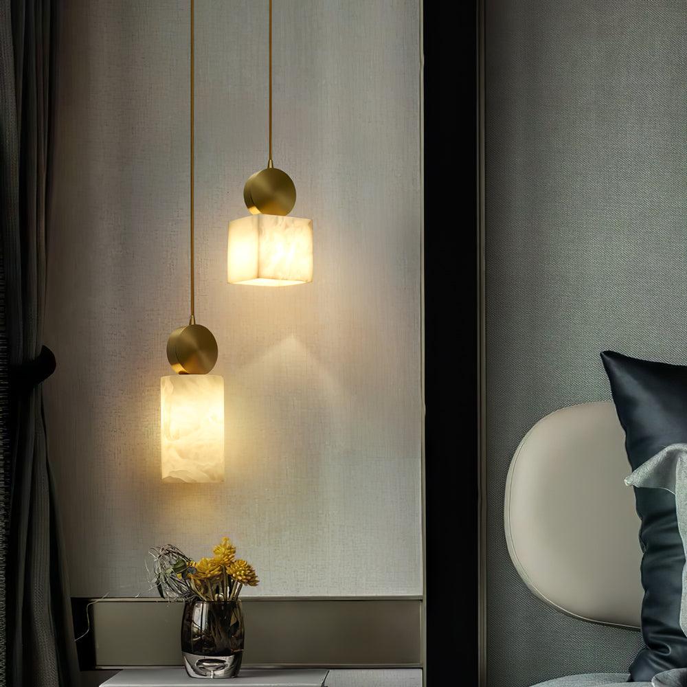 Nore Cylinder Alabaster Pendant Light
