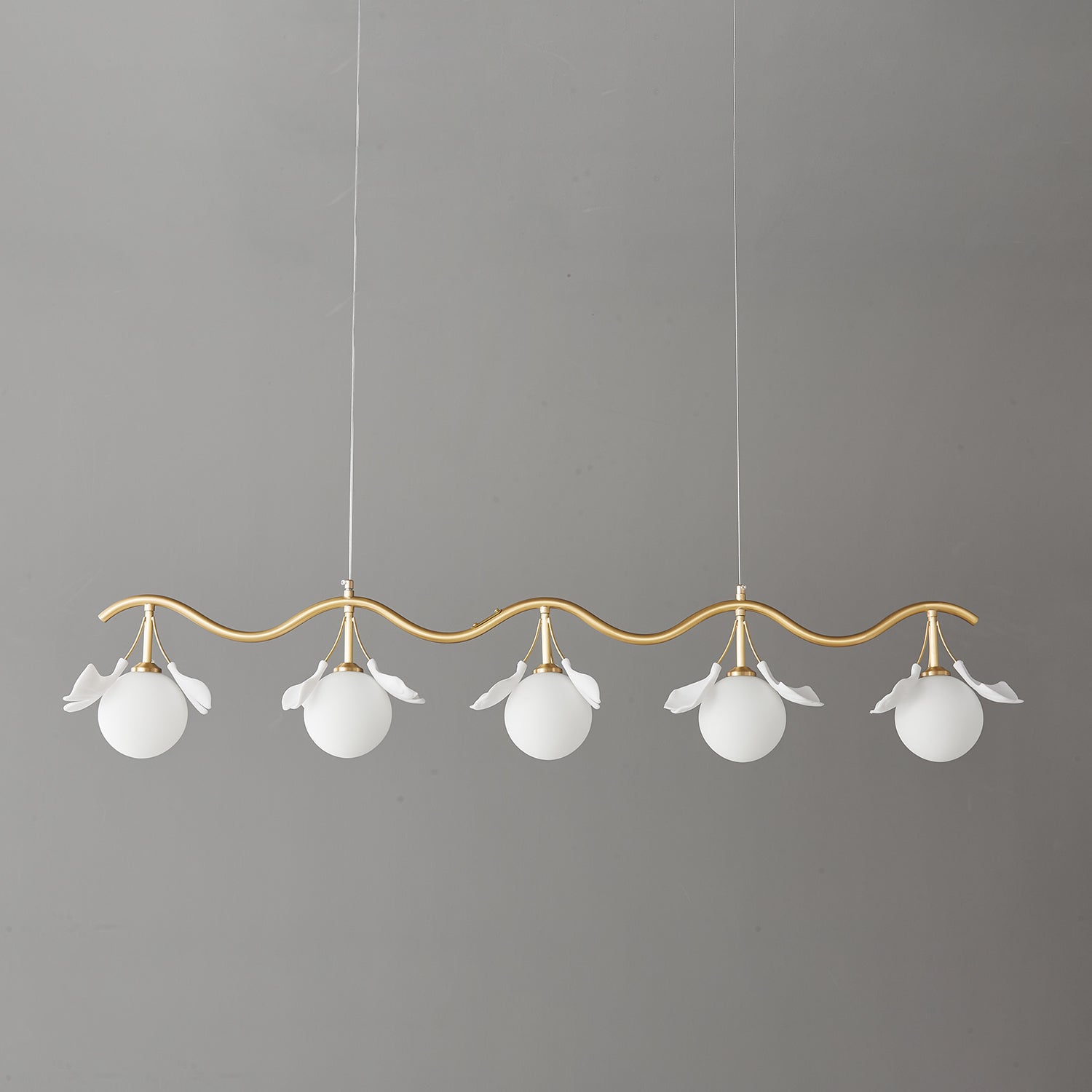 Hunell Floral Brass Chandelier