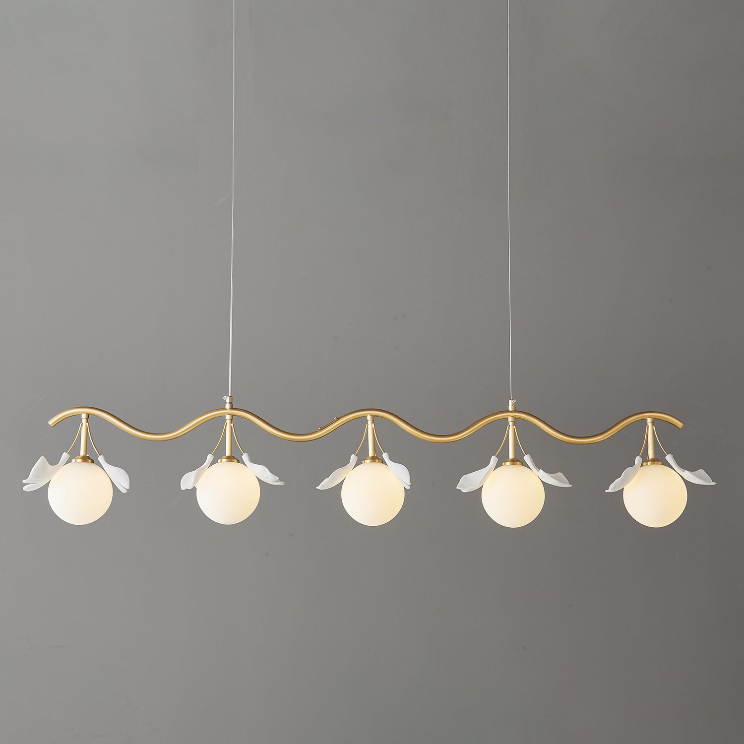 Hunell Floral Brass Chandelier