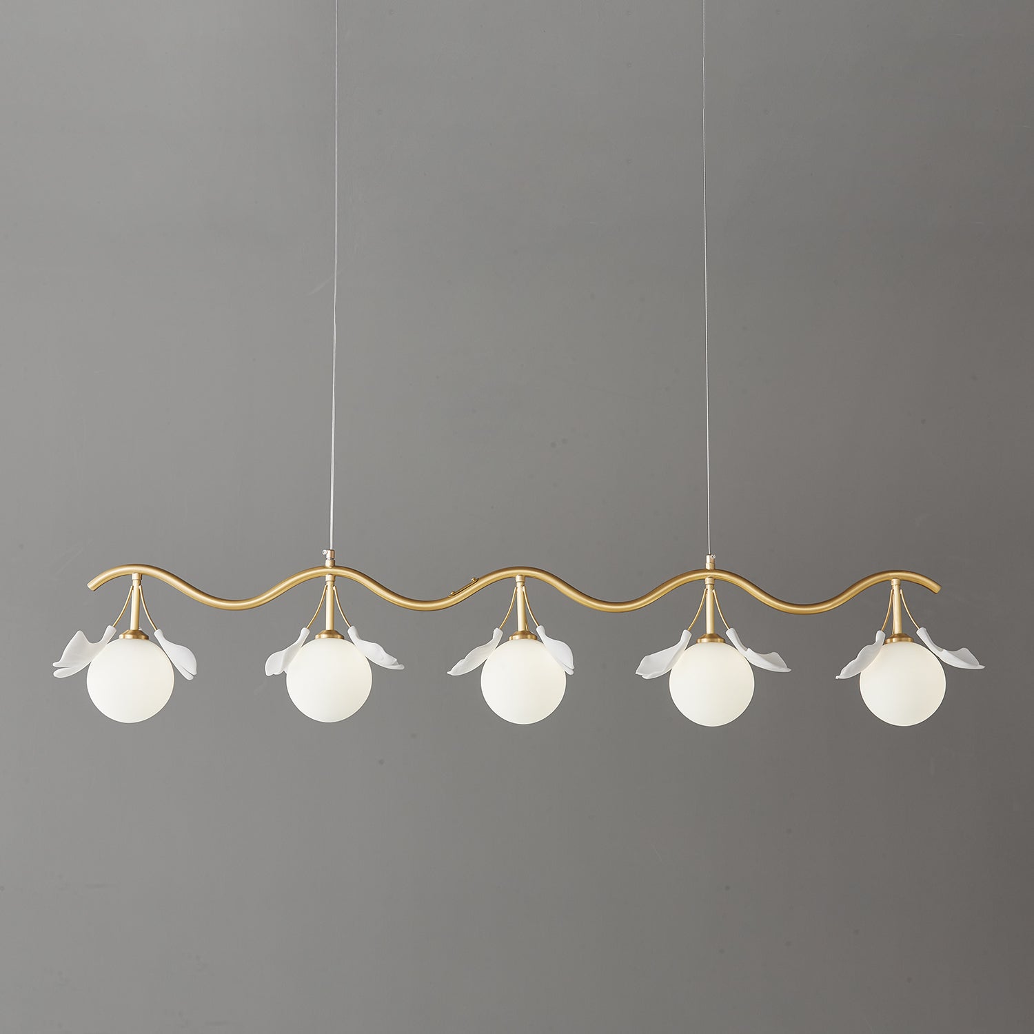 Hunell Floral Brass Chandelier