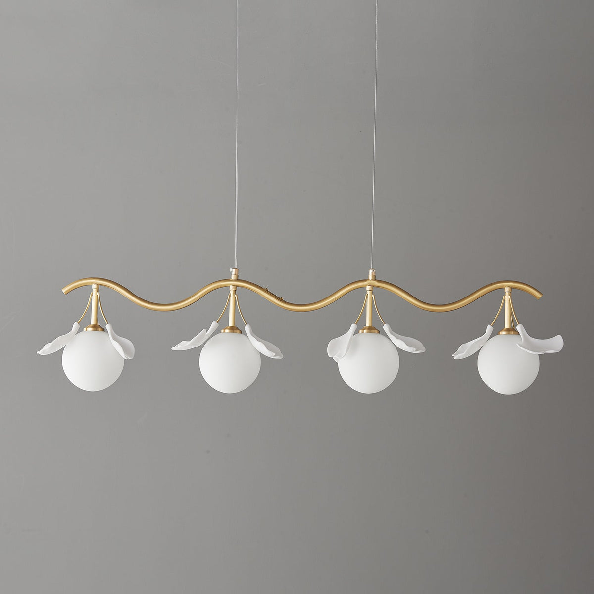 Hunell Floral Brass Chandelier