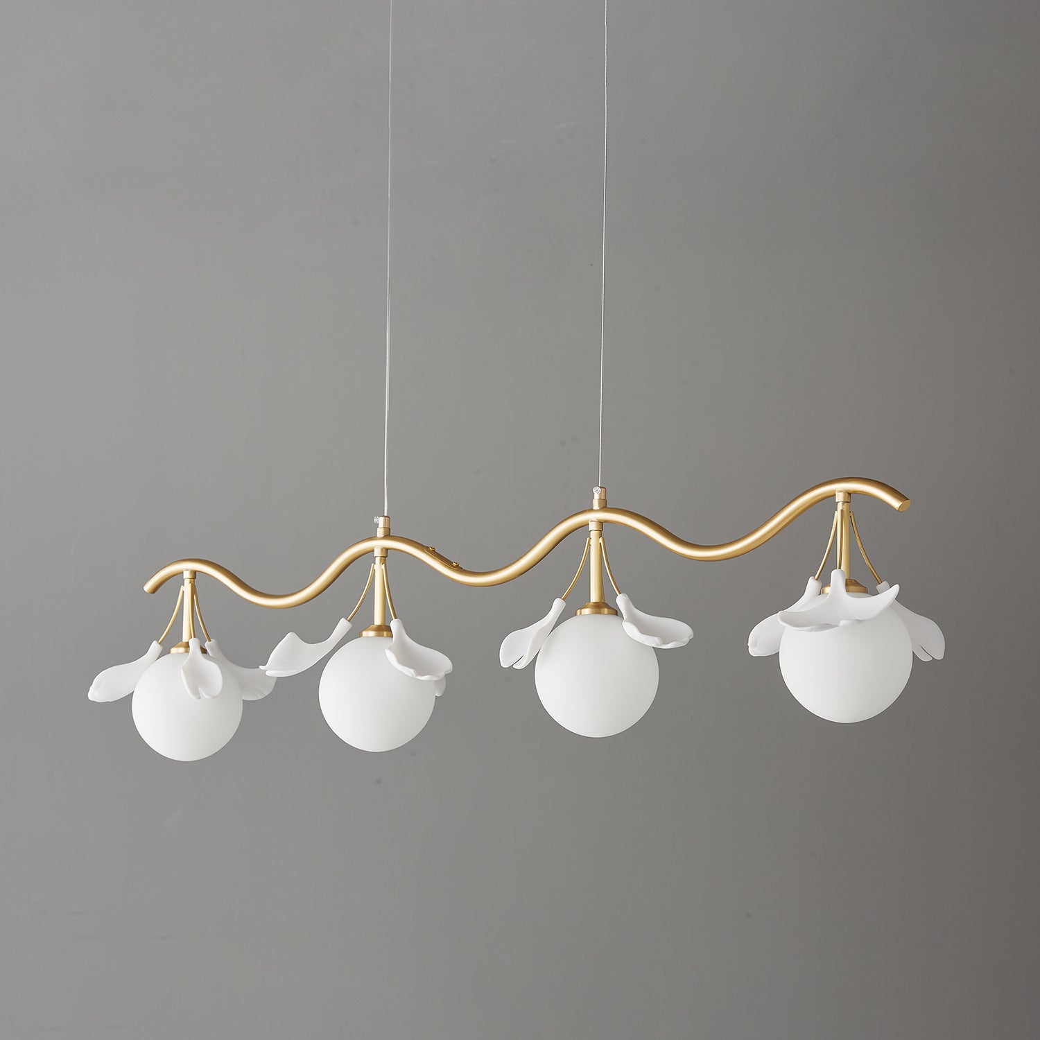 Hunell Floral Brass Chandelier