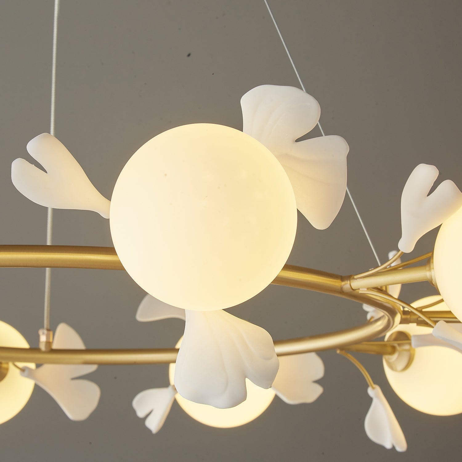 Hunell Floral Brass Chandelier
