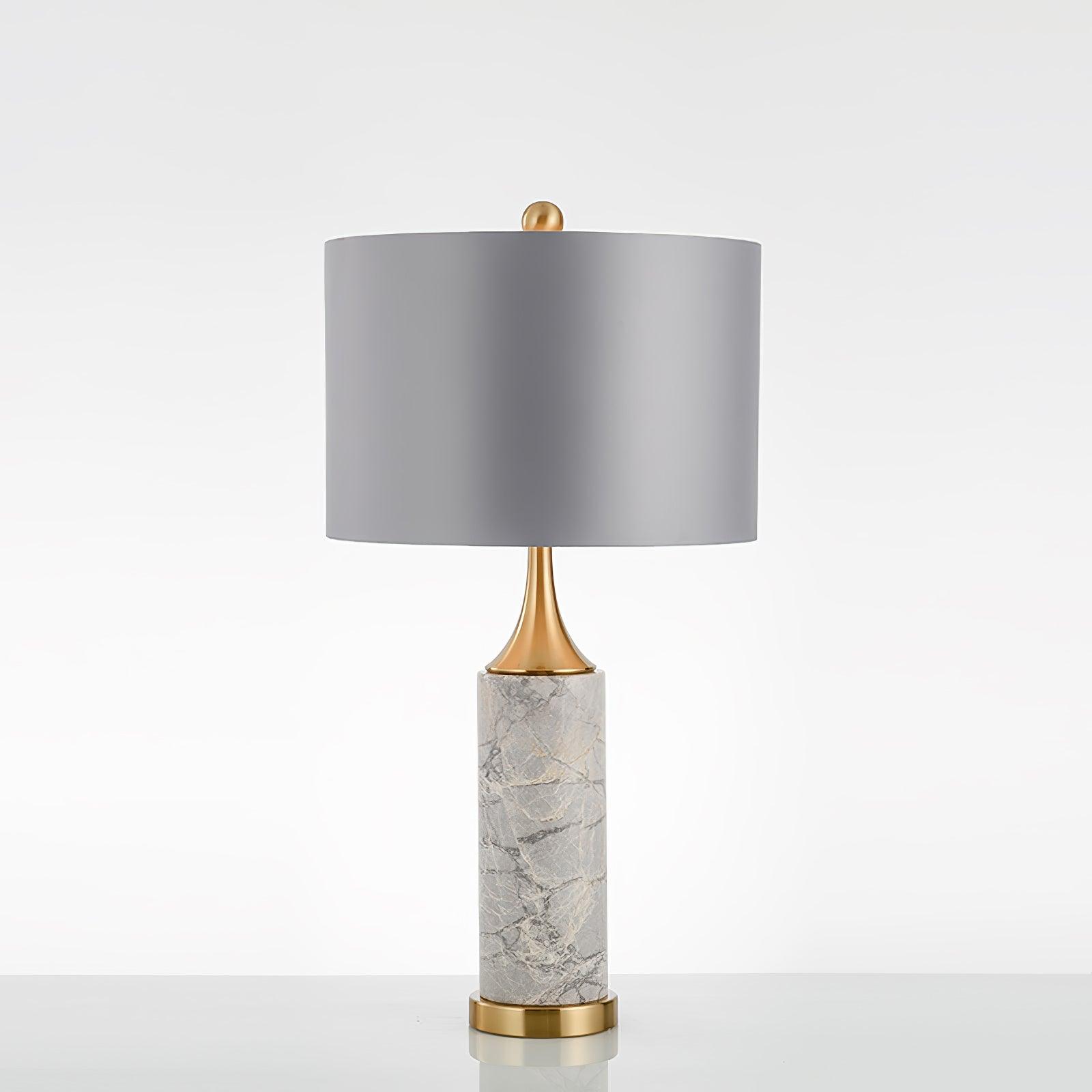 Zinara Marble Fabric Table Lamp - Neutral Decor