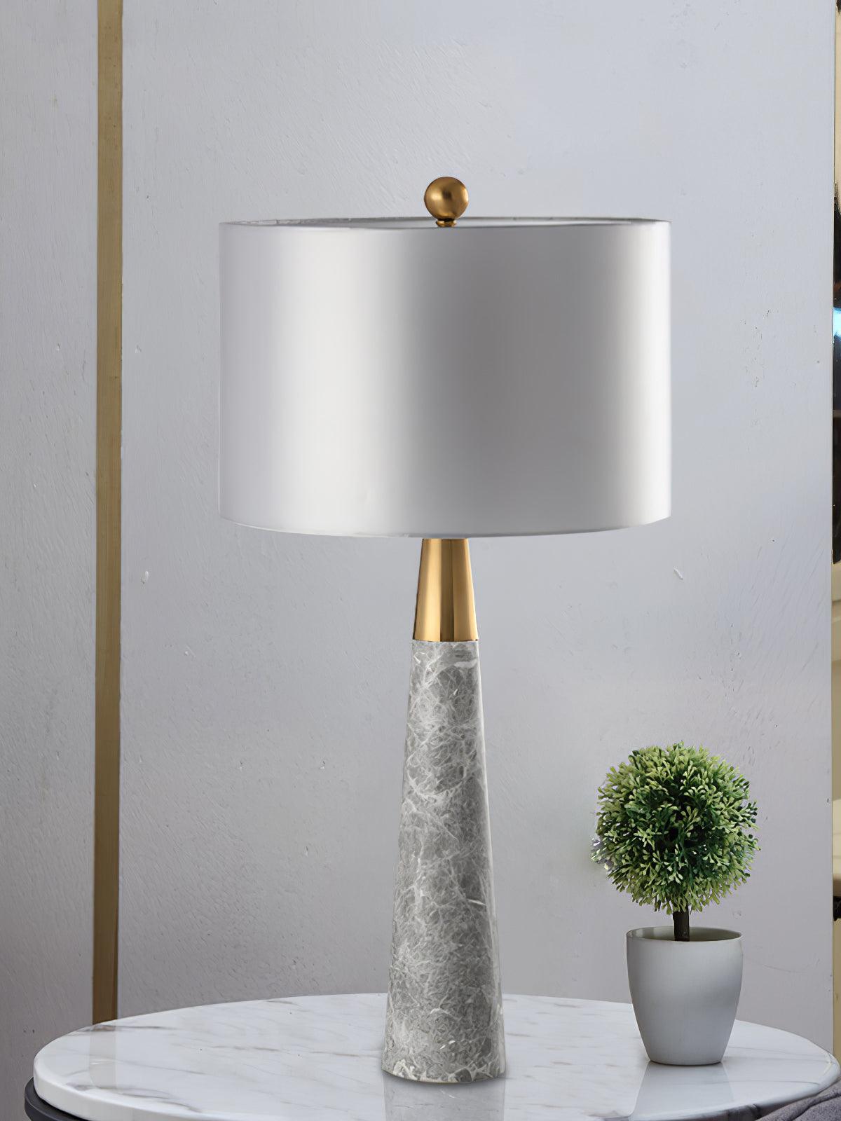 Zinara Marble Fabric Table Lamp - Neutral Decor