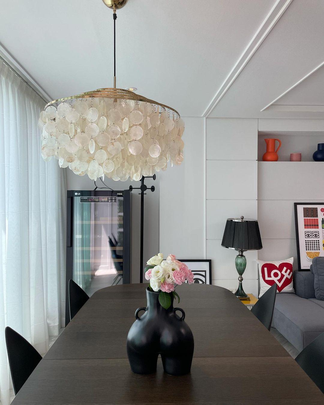 Rivena Pendant Lamp Round Shell Ring