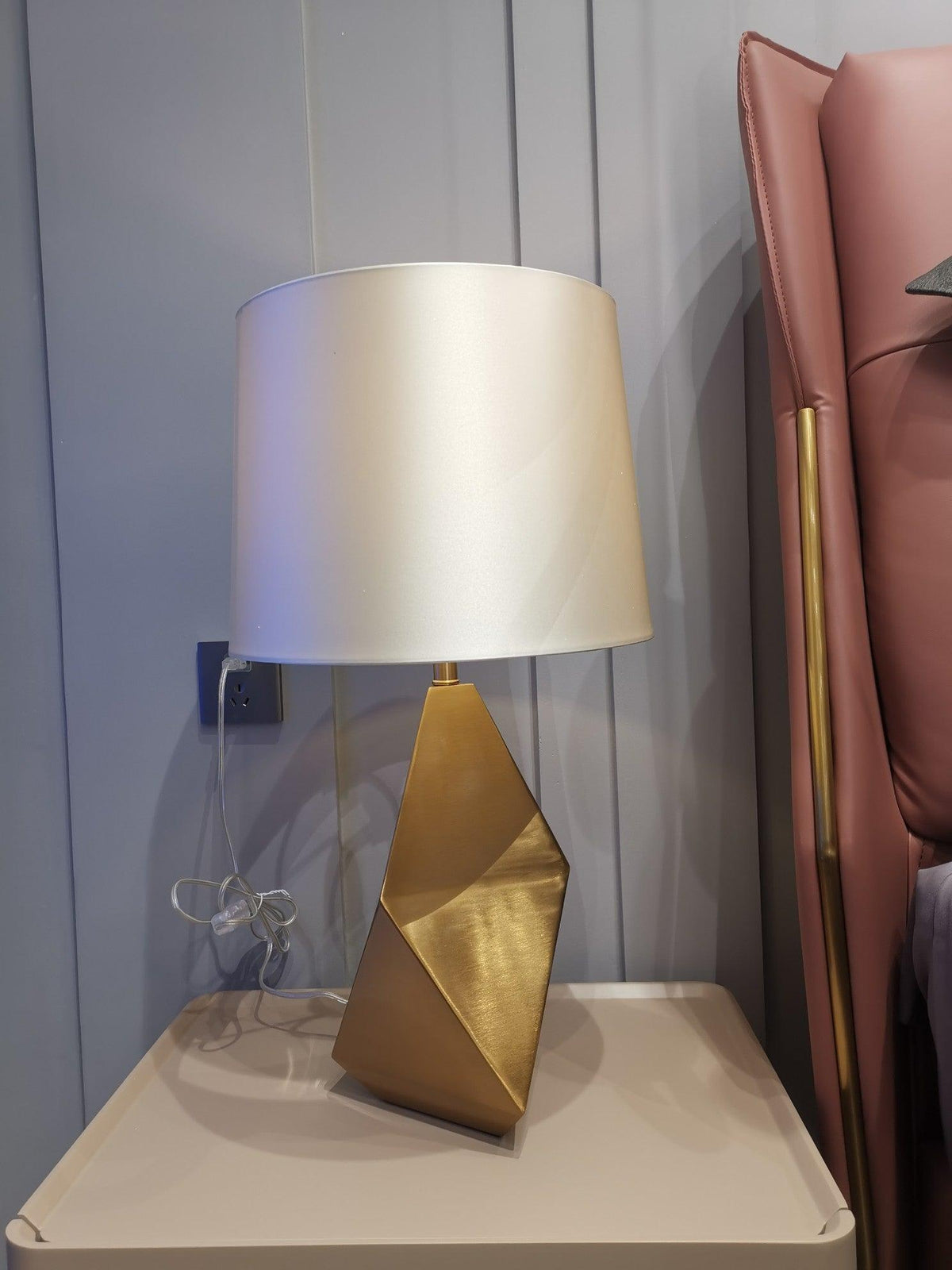 Vosilis Modern Minimalist Faceted Fabric Table Light