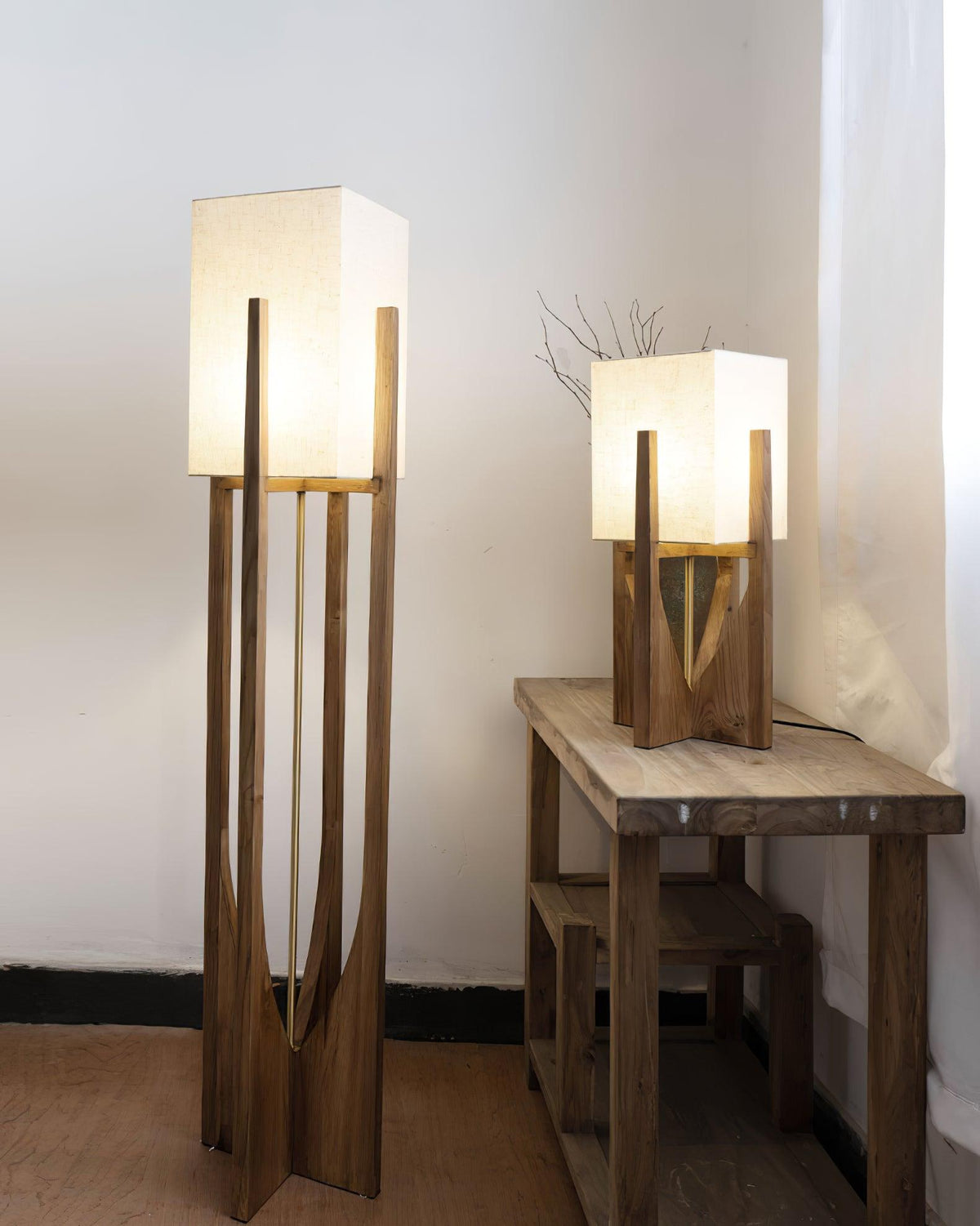 Syleia Floor Lamp Wood Modern