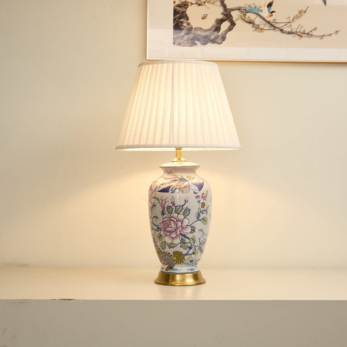 Famille Rose Ceramic Table Lamp