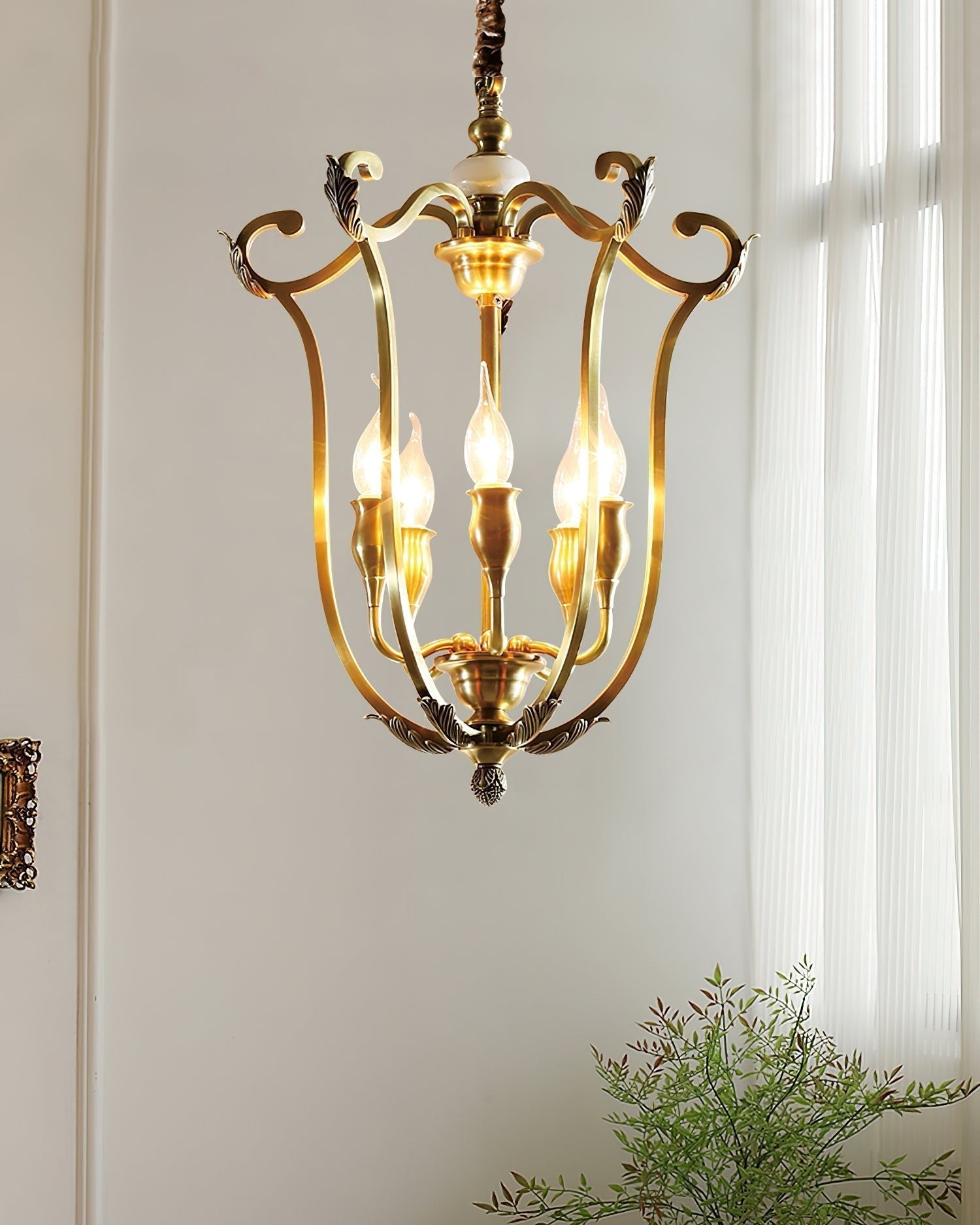 Niroxa Chandelier Gold Lantern Frame