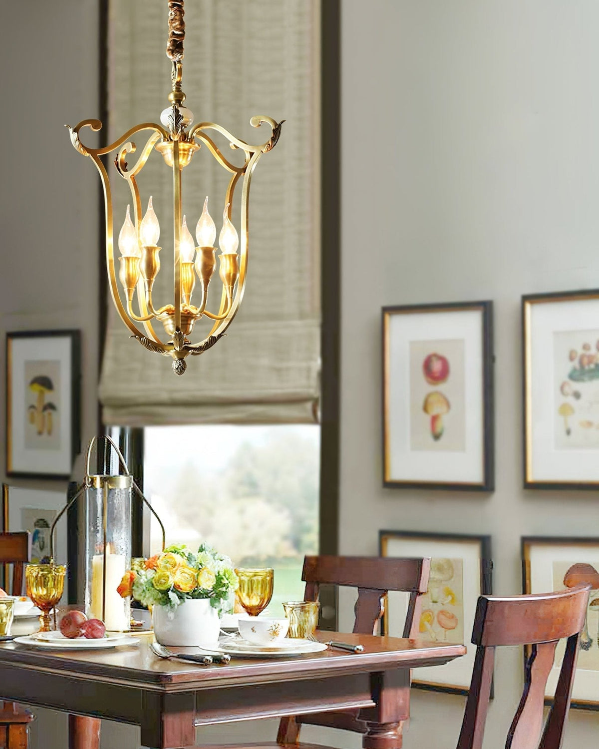 Niroxa Chandelier Gold Lantern Frame