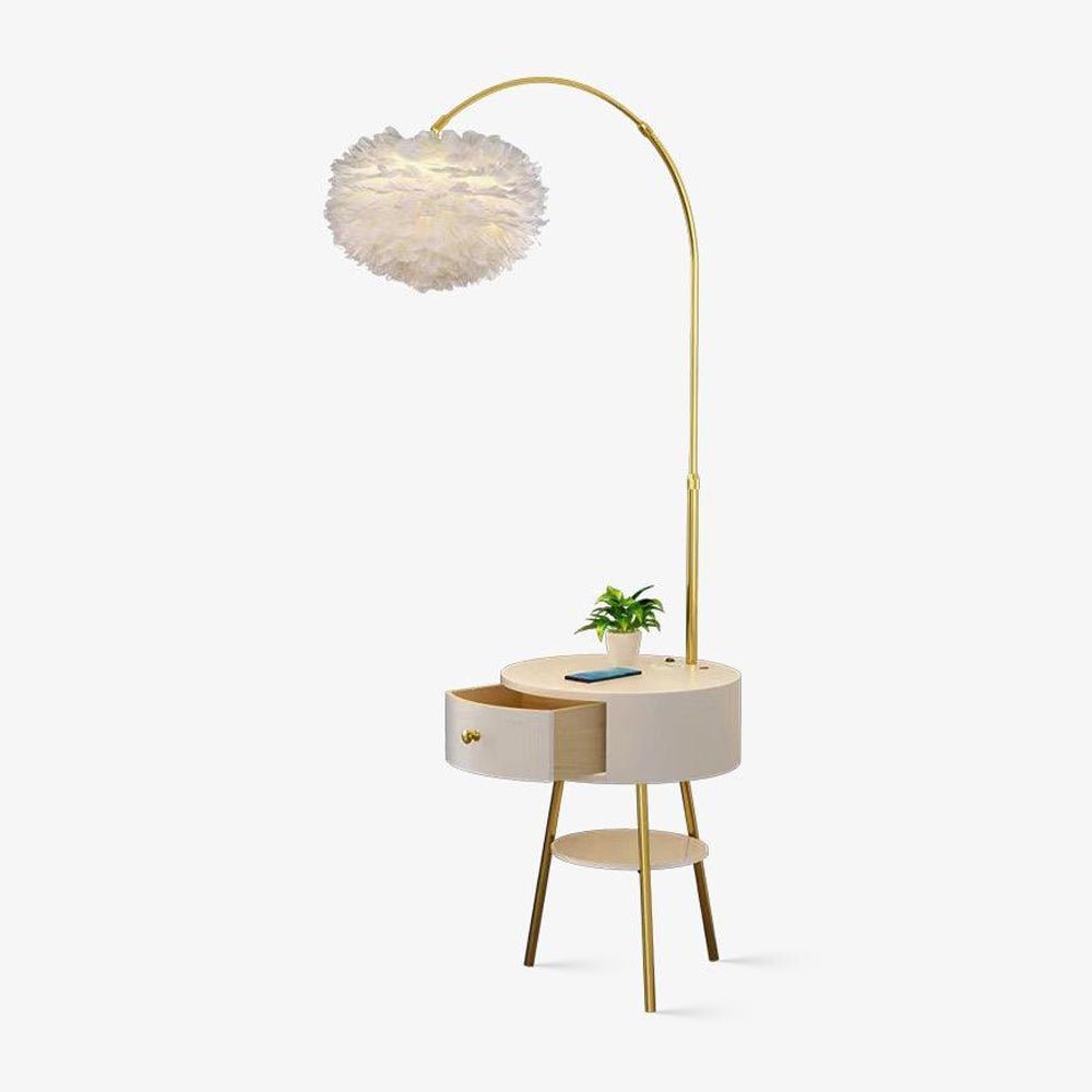 Navoic Marble Wood Floor Lamp