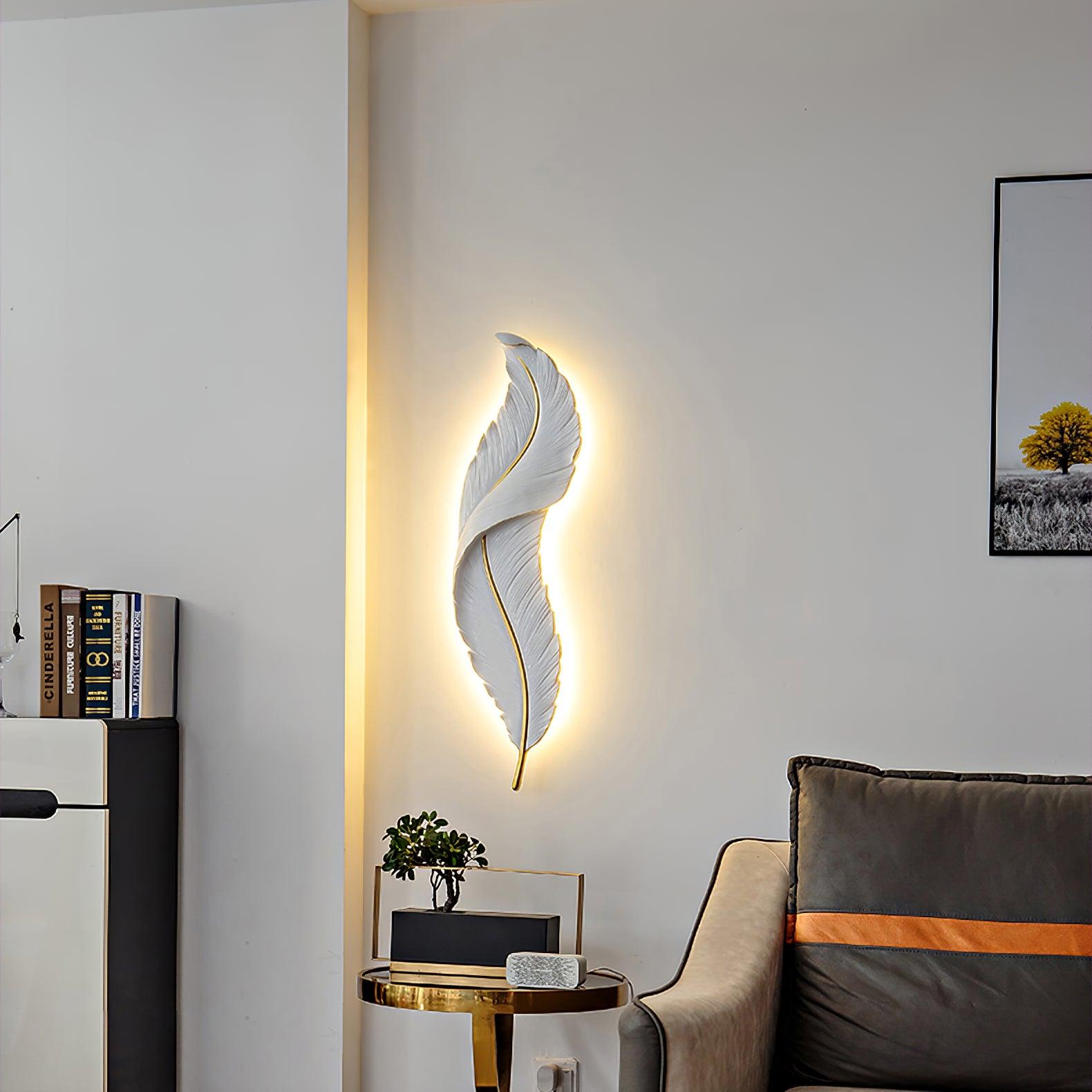 Arvess Individual Creativity Feather Resin Wall Lamp