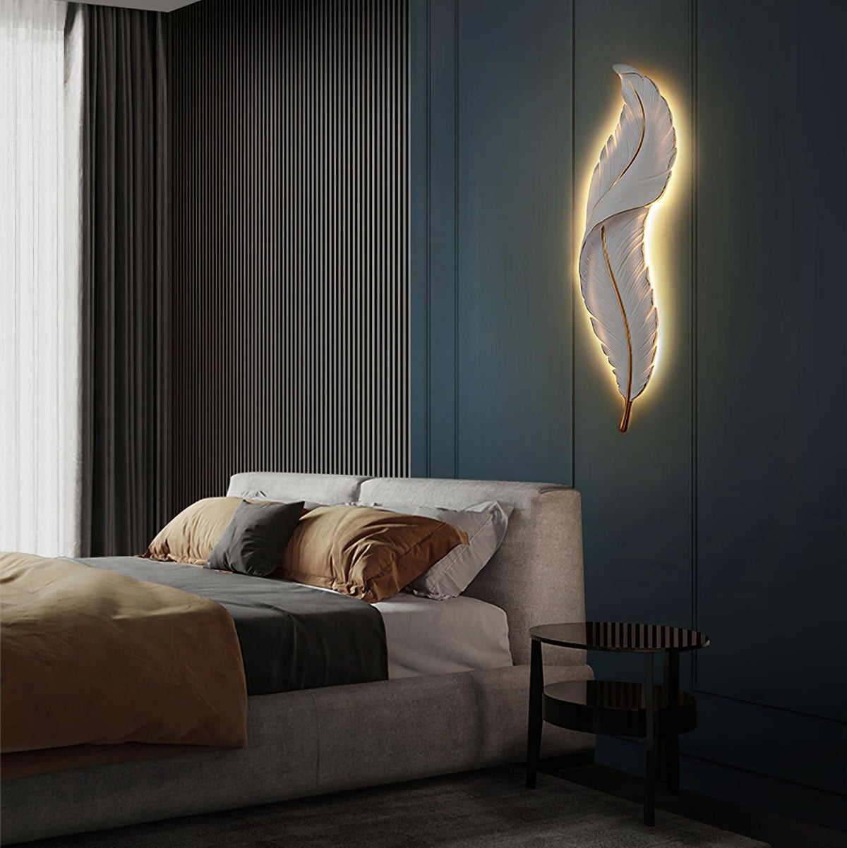 Arvess Individual Creativity Feather Resin Wall Lamp