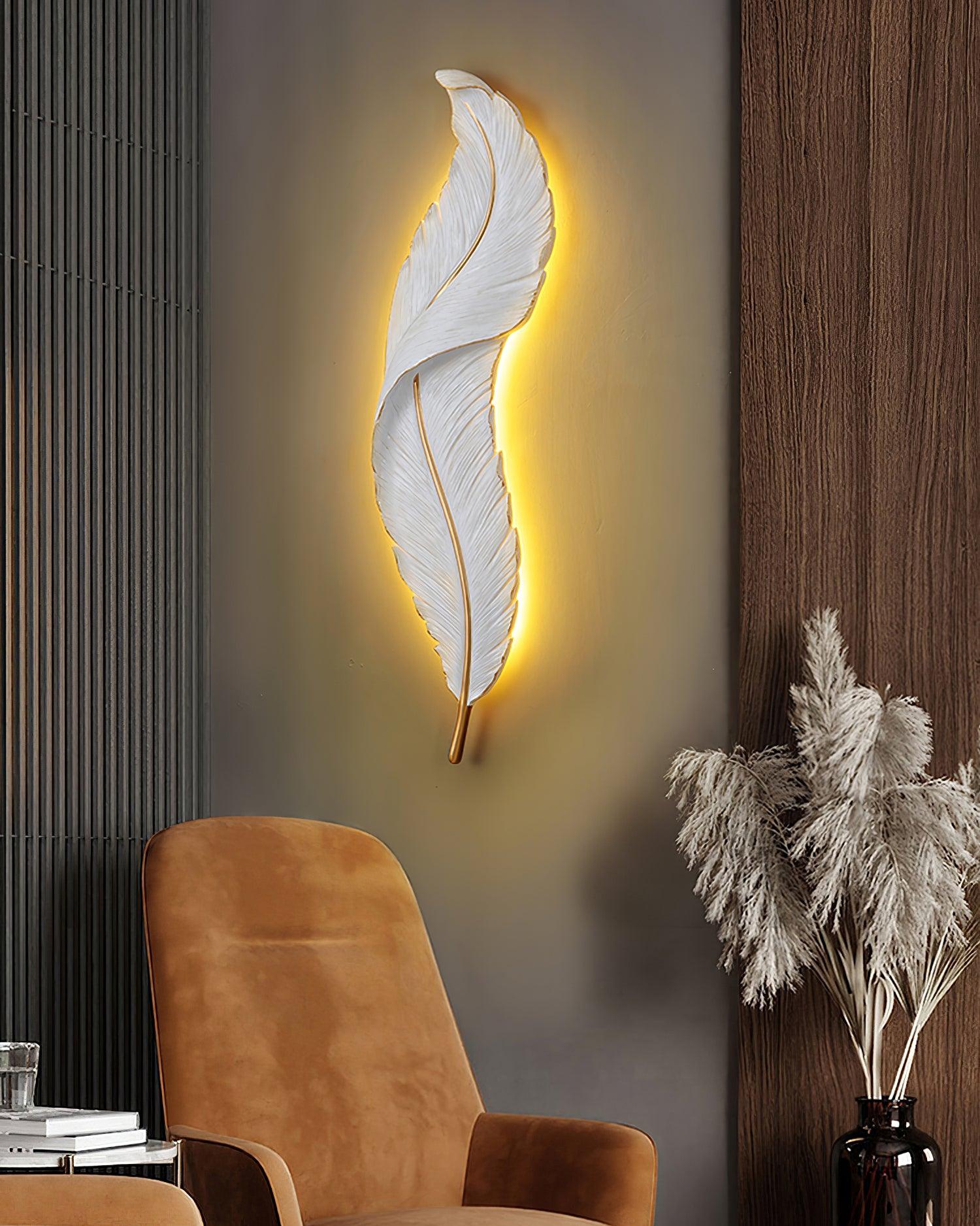 Arvess Individual Creativity Feather Resin Wall Lamp