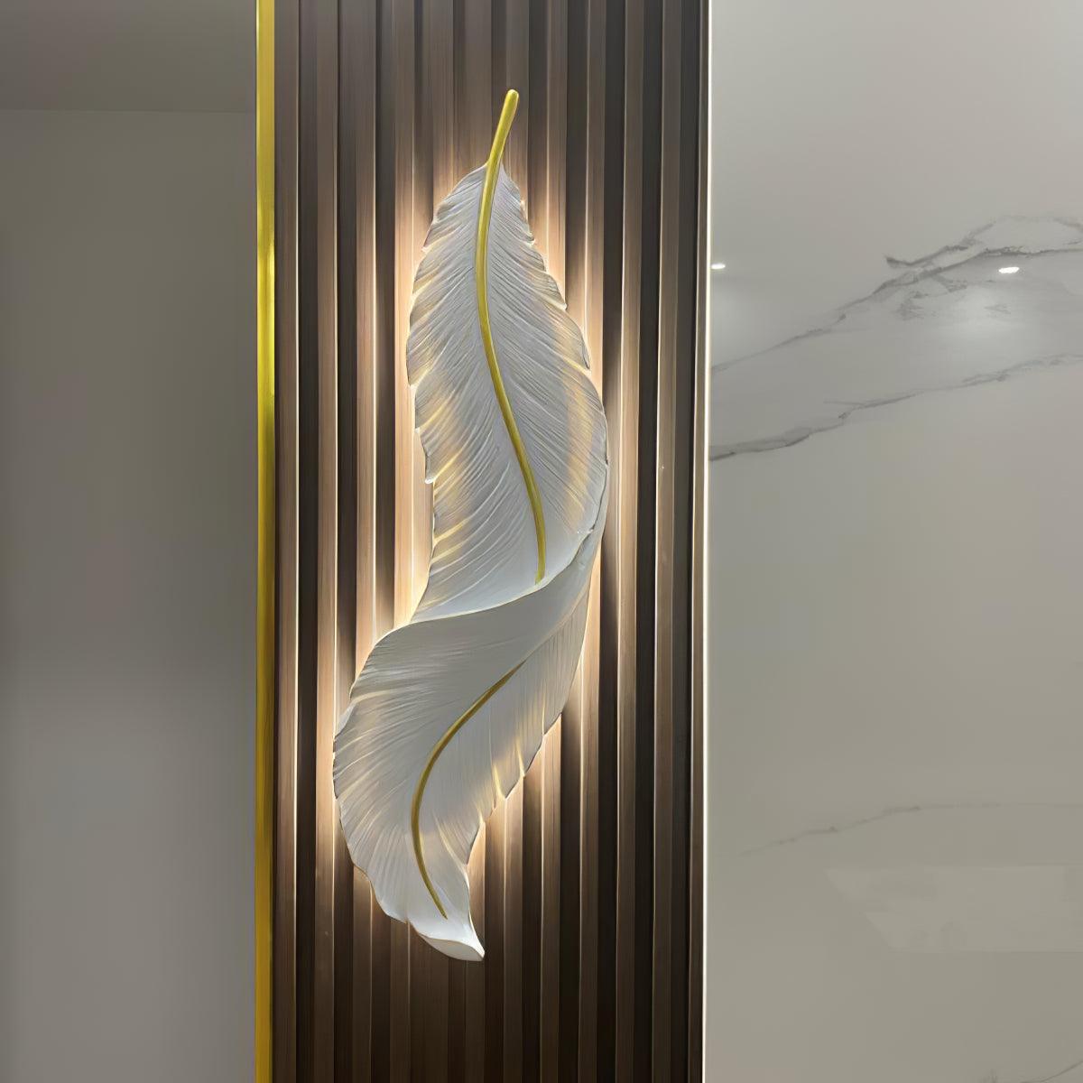 Arvess Individual Creativity Feather Resin Wall Lamp