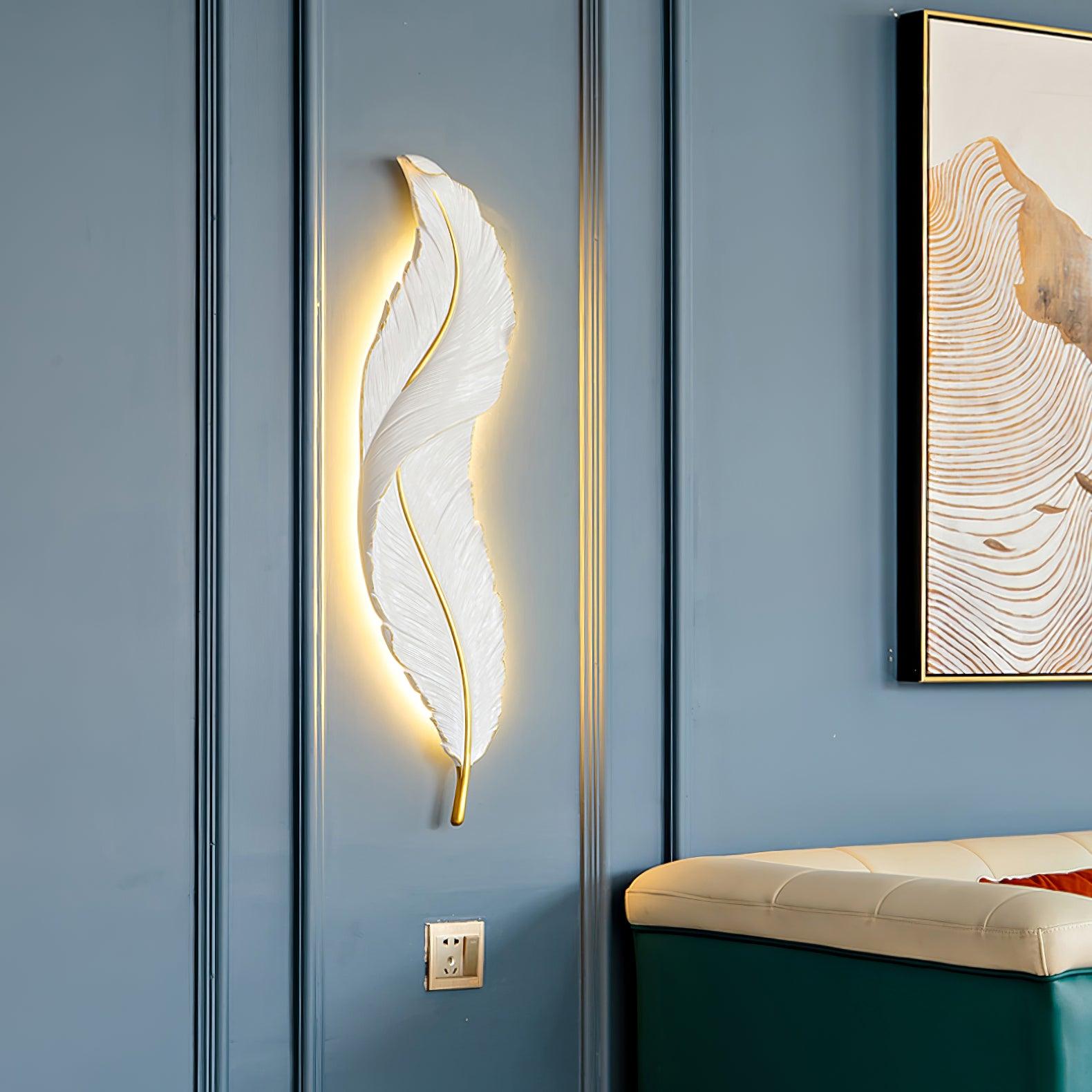 Arvess Individual Creativity Feather Resin Wall Lamp