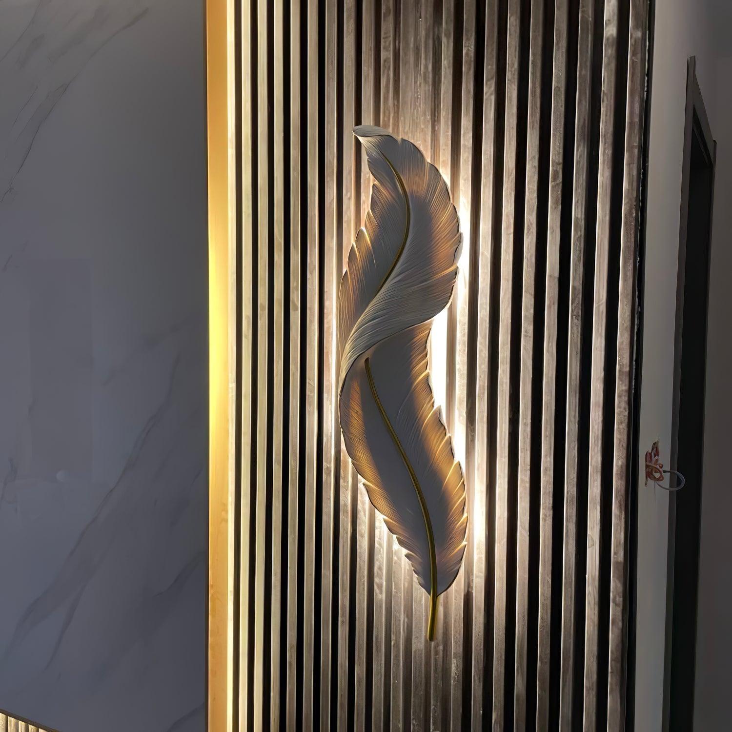 Arvess Individual Creativity Feather Resin Wall Lamp
