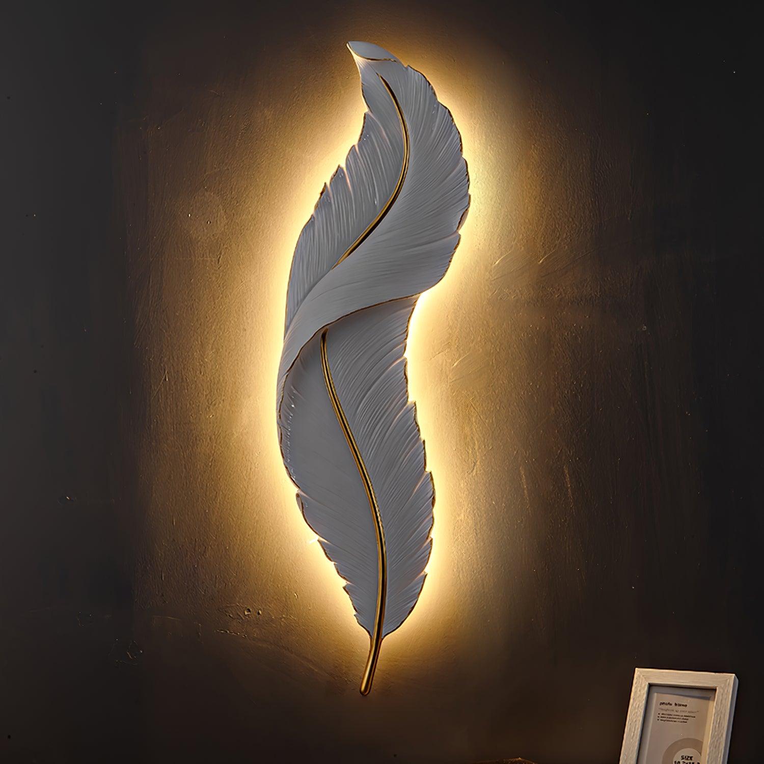 Arvess Individual Creativity Feather Resin Wall Lamp