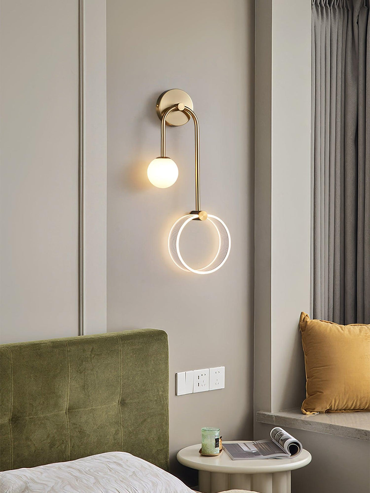 Warren Modern Minimalist LED Brass Wall Light