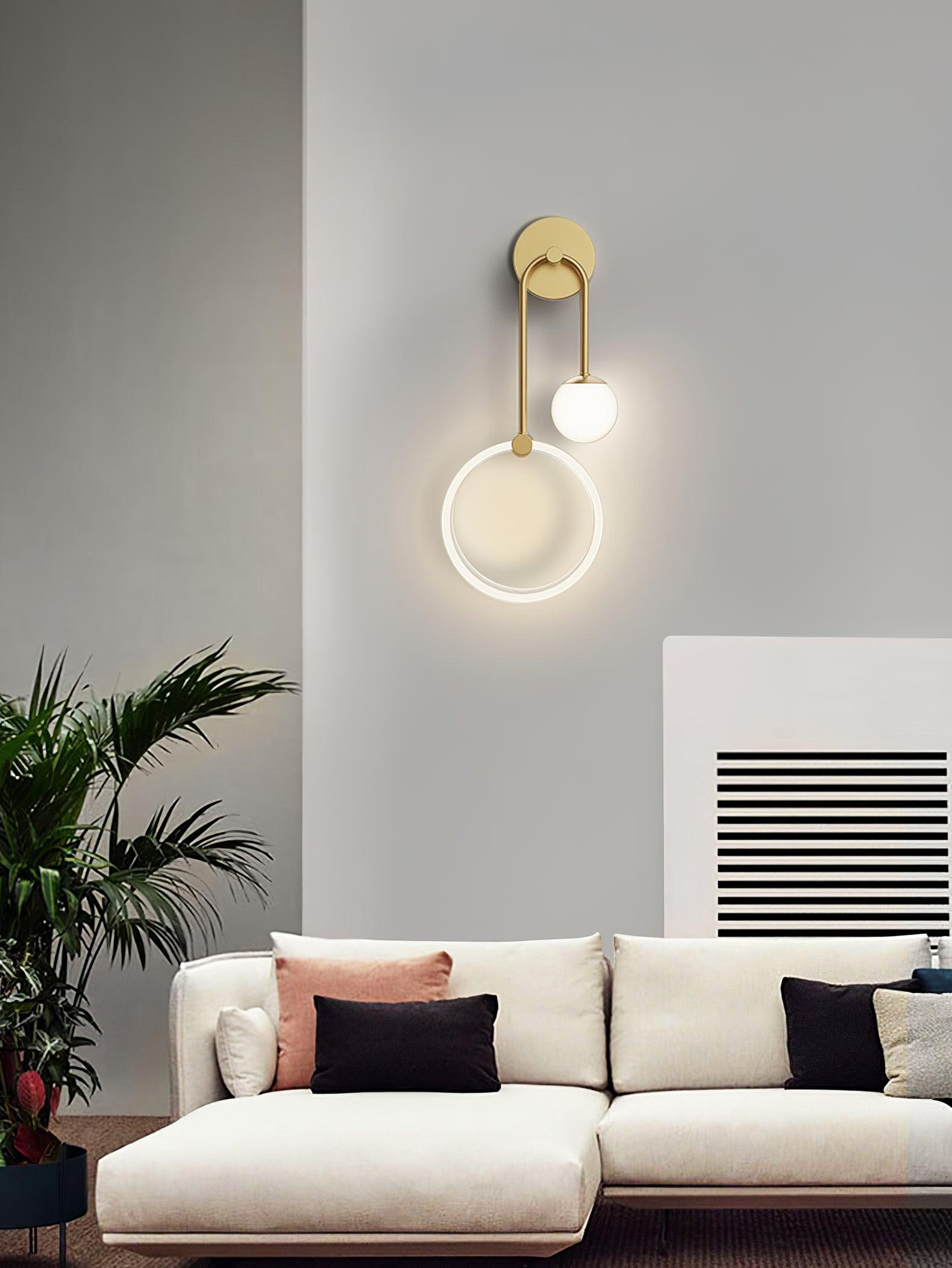Warren Modern Minimalist LED Brass Wall Light