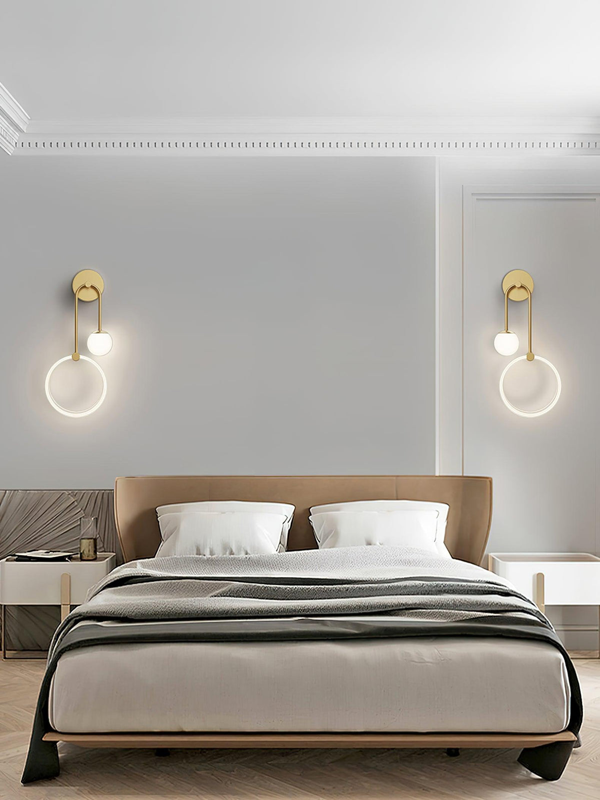 Warren Modern Minimalist LED Brass Wall Light
