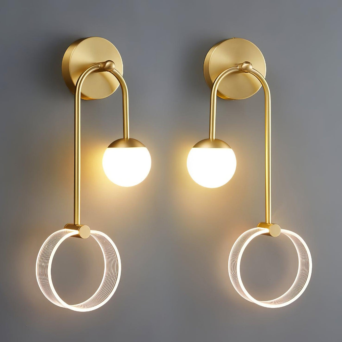 Warren Modern Minimalist LED Brass Wall Light