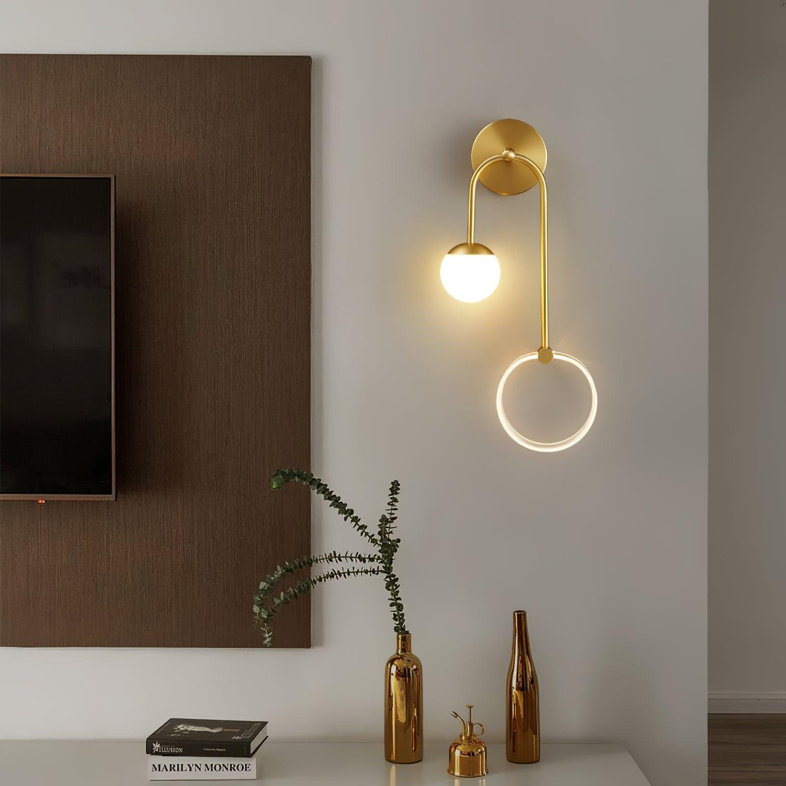 Warren Modern Minimalist LED Brass Wall Light