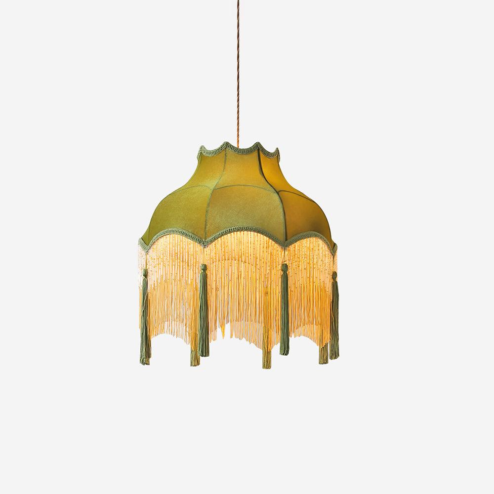 Fina Pendant Light Velvet Fringe Vintage Elegant Tassel - Neutral Decor