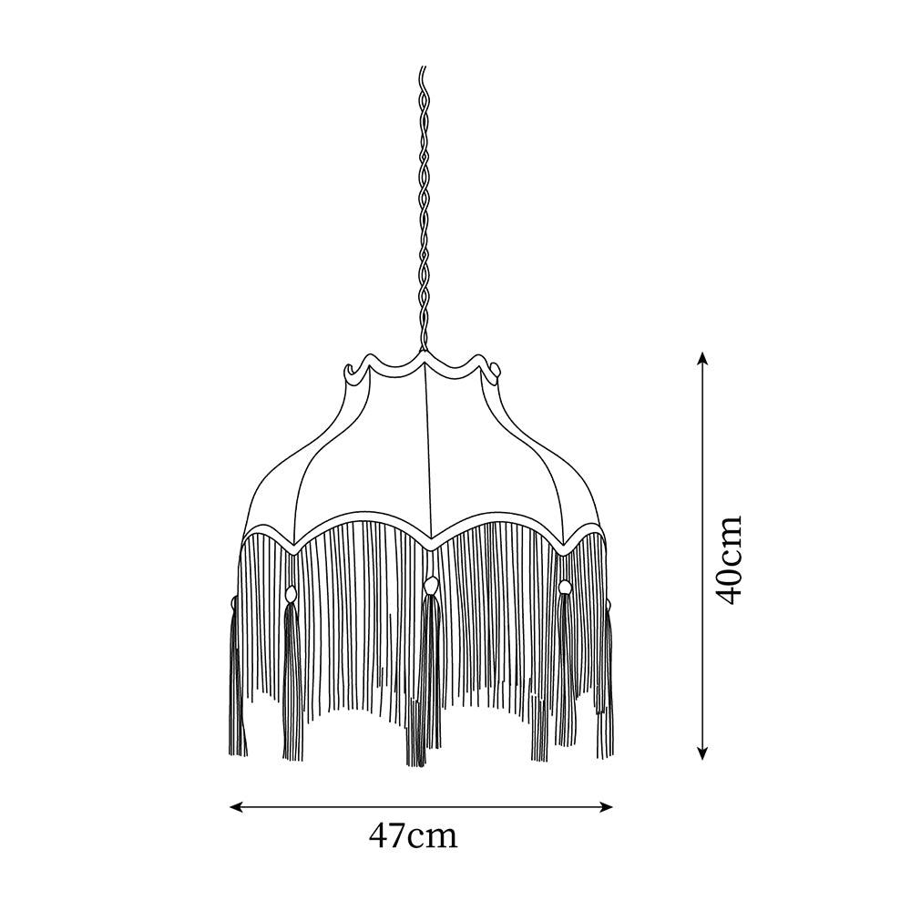 Fina Pendant Light Velvet Fringe Vintage Elegant Tassel - Neutral Decor