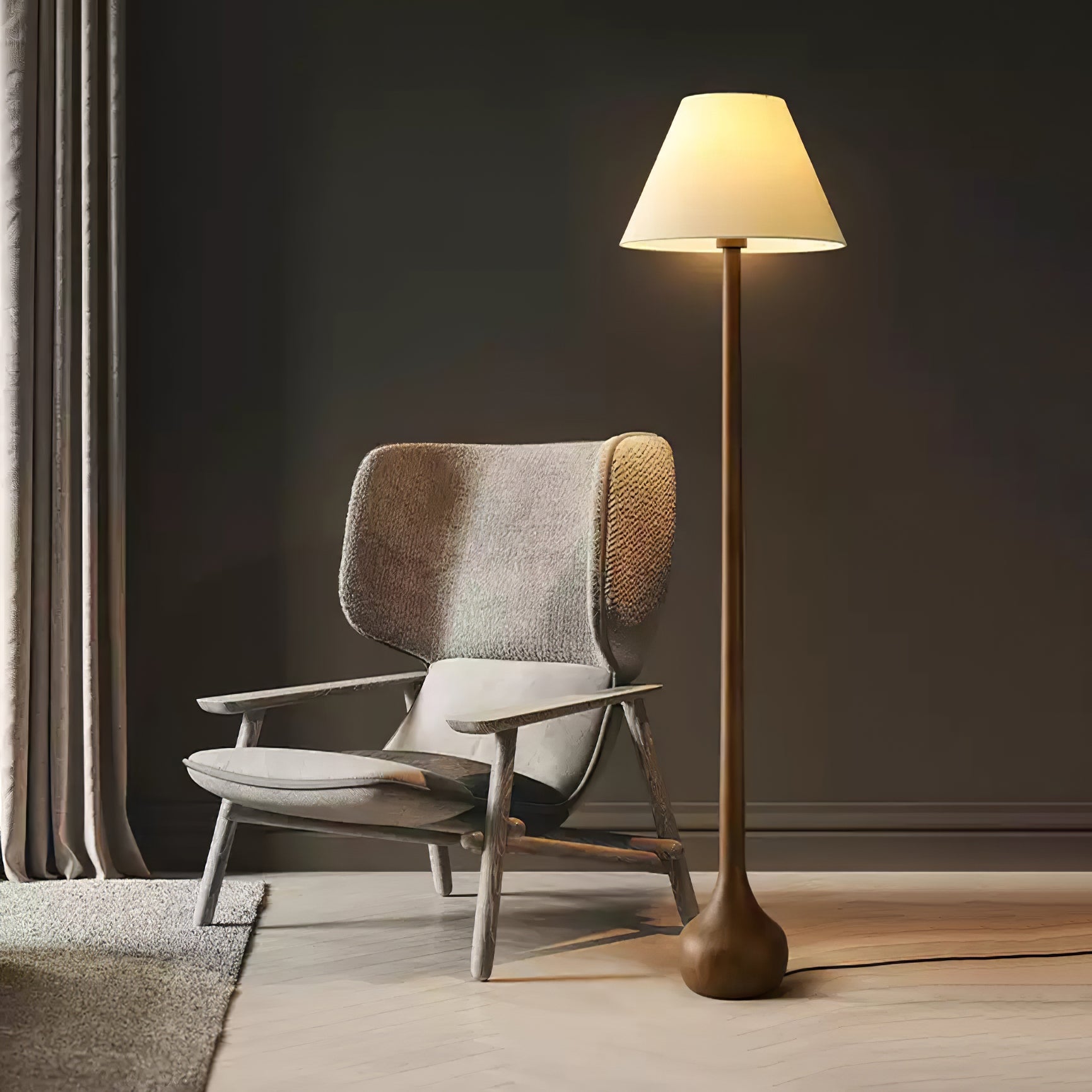 Elviseria Organic Wooden Floor Lamp