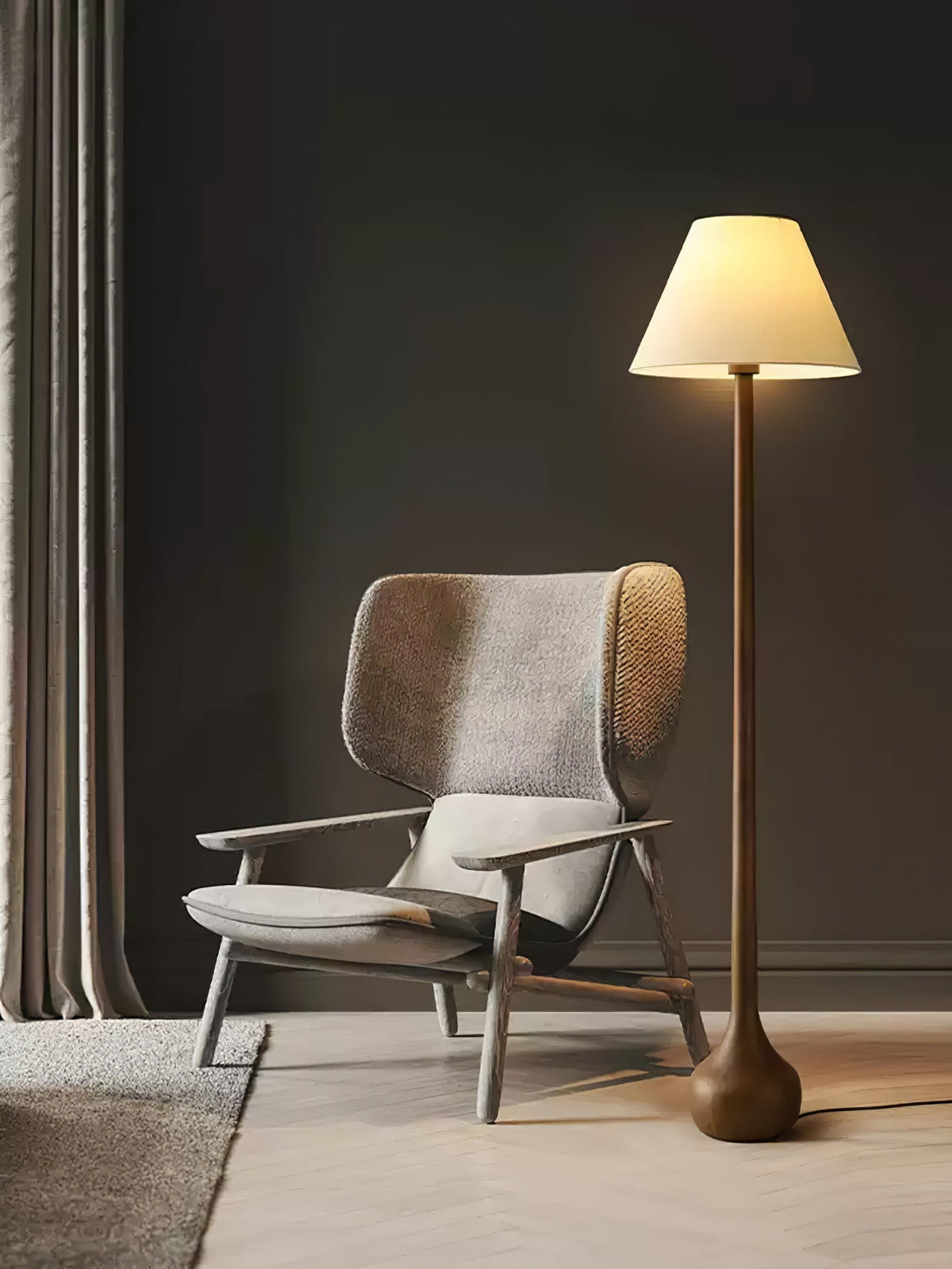 Elviseria Organic Wooden Floor Lamp