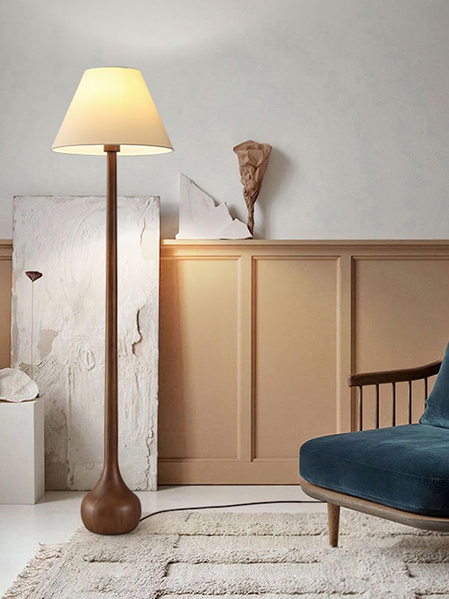 Elviseria Organic Wooden Floor Lamp