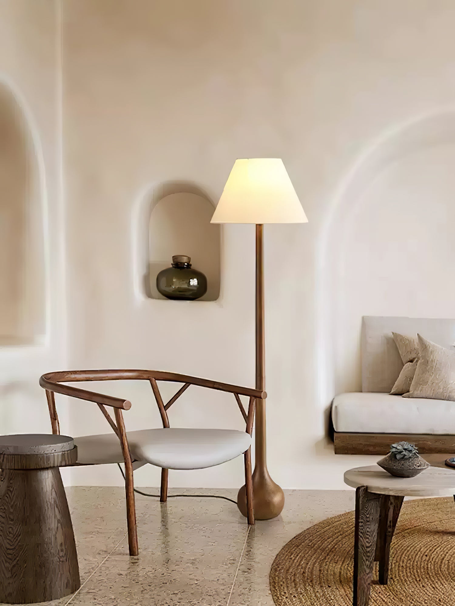 Elviseria Organic Wooden Floor Lamp
