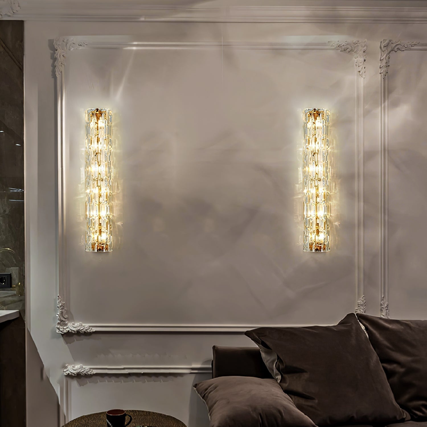 Lumix Brass Glass Glam Wall Lamp - Neutral Decor