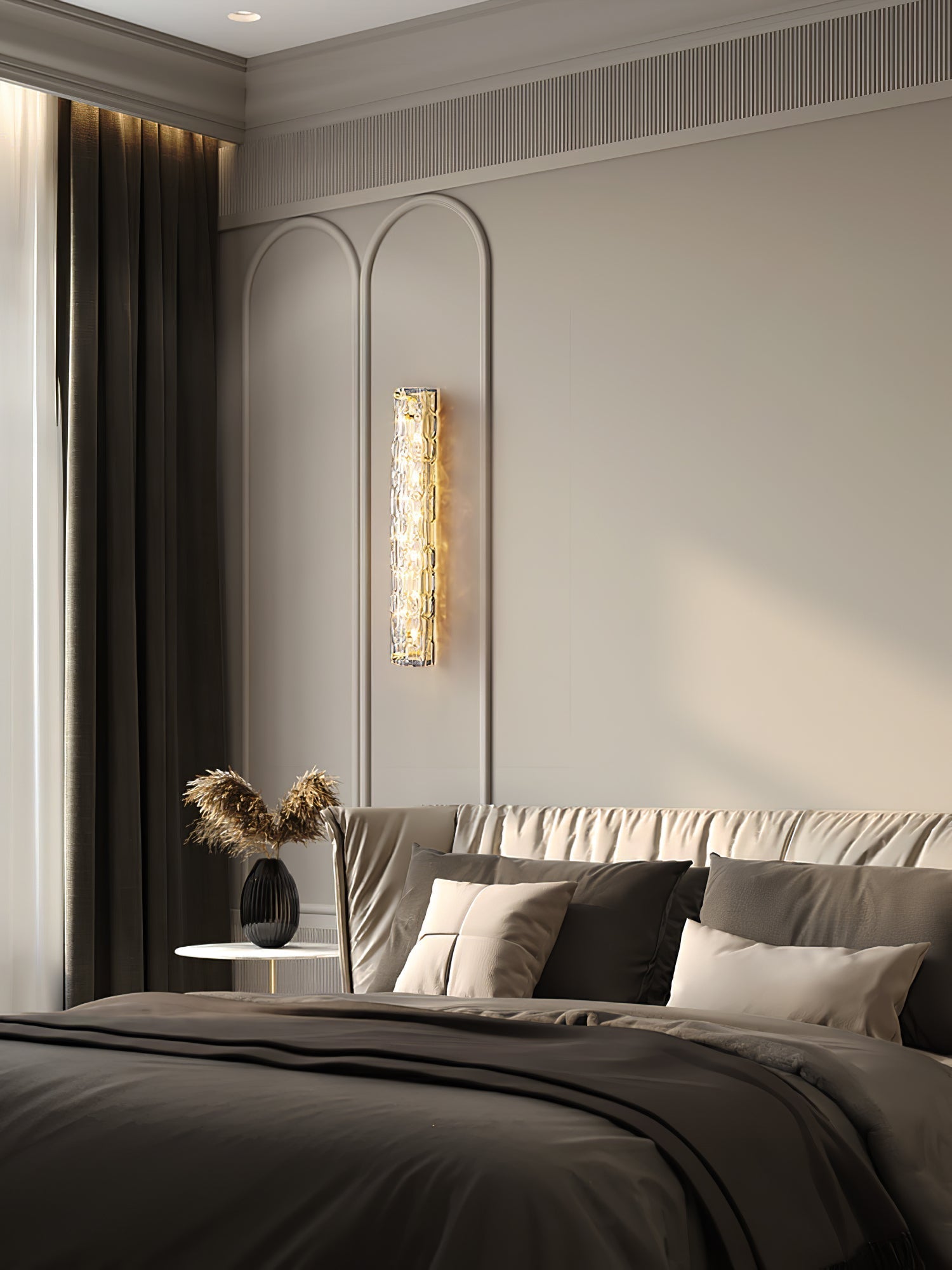 Lumix Brass Glass Glam Wall Lamp - Neutral Decor