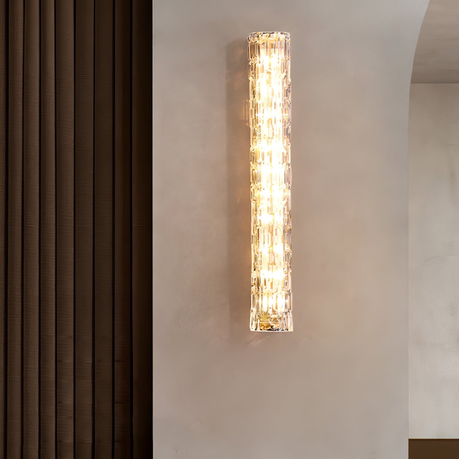 Lumix Brass Glass Glam Wall Lamp - Neutral Decor