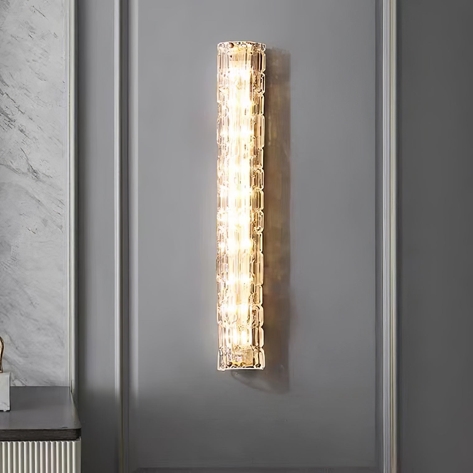 Lumix Brass Glass Glam Wall Lamp - Neutral Decor
