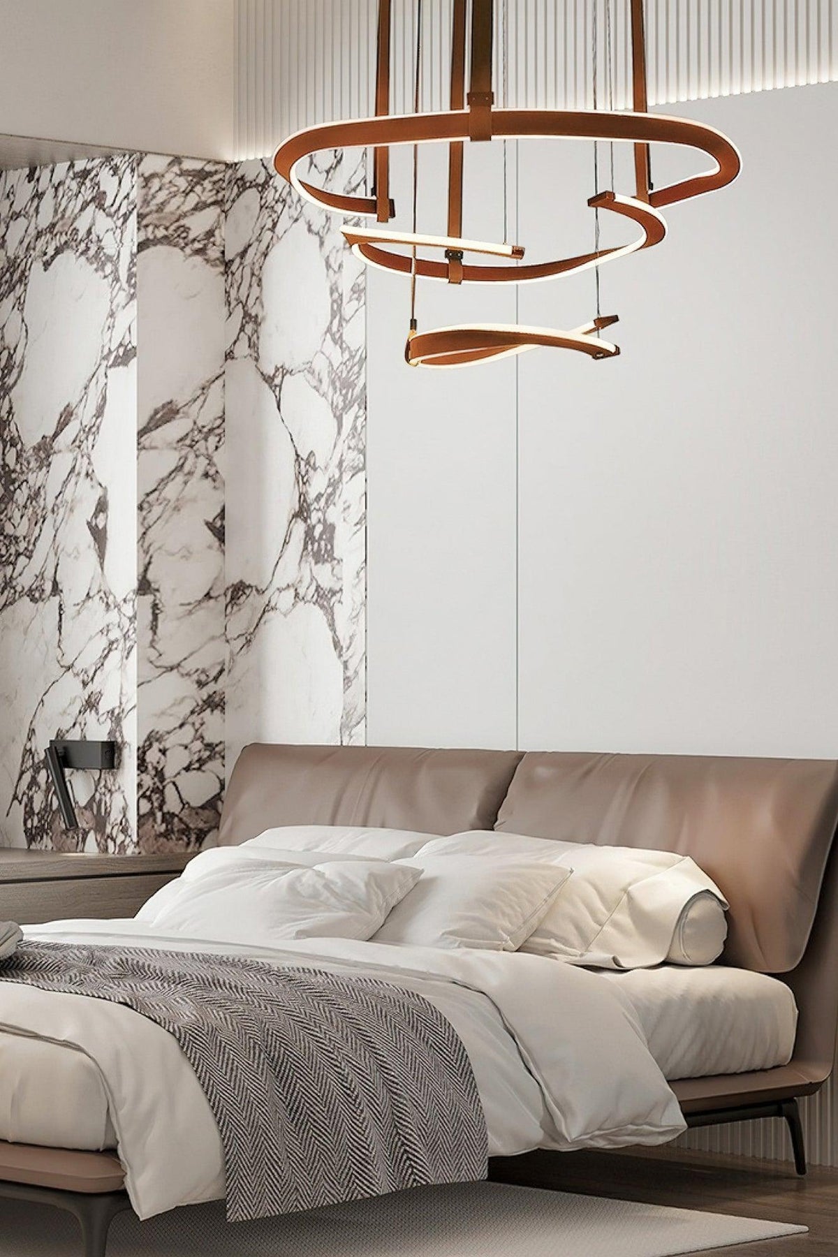 Cesorora Curved Artificial Leather Chandelier