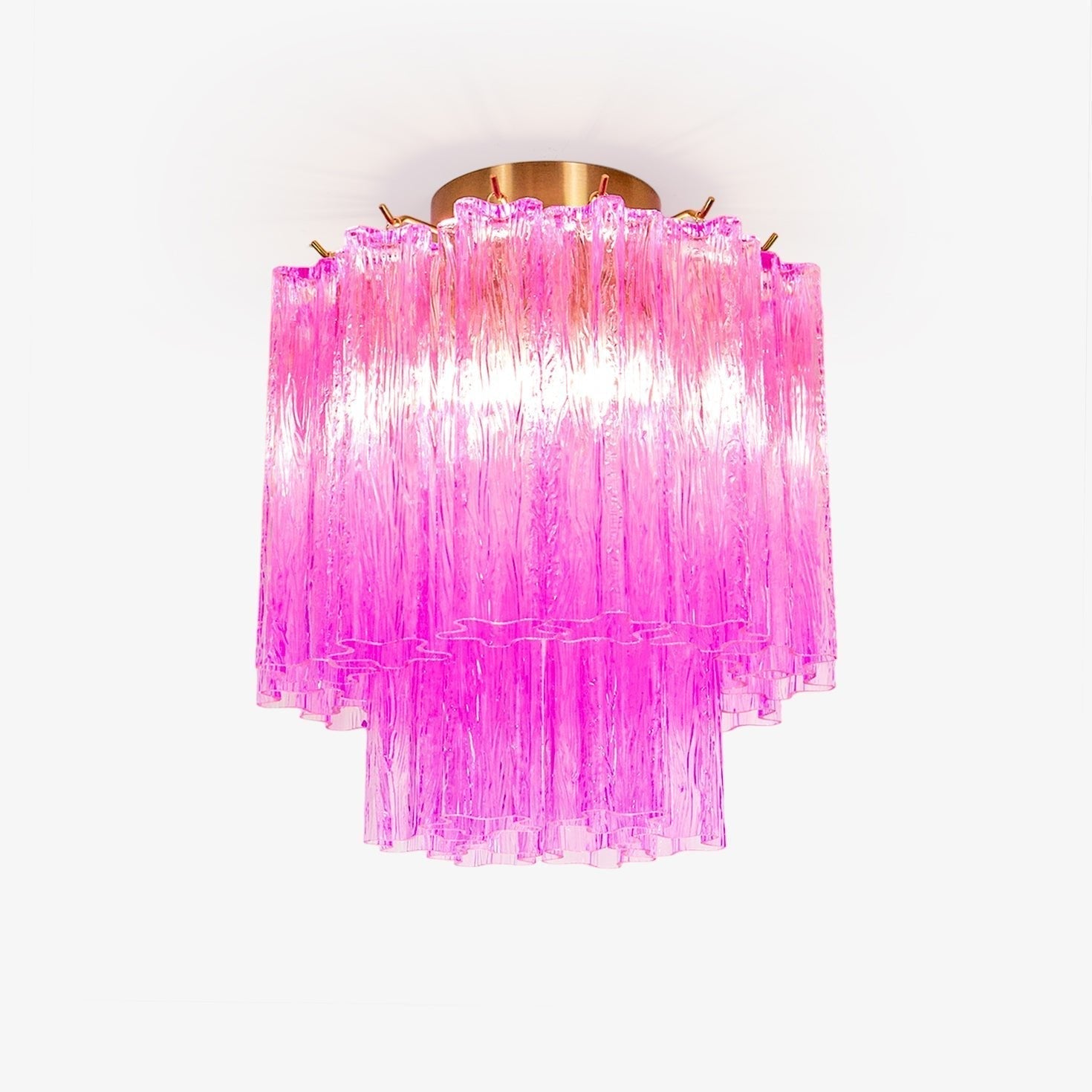 Aurora Ceiling Lamp Purple Murano Glass Tiered Flush Mount - Neutral Decor