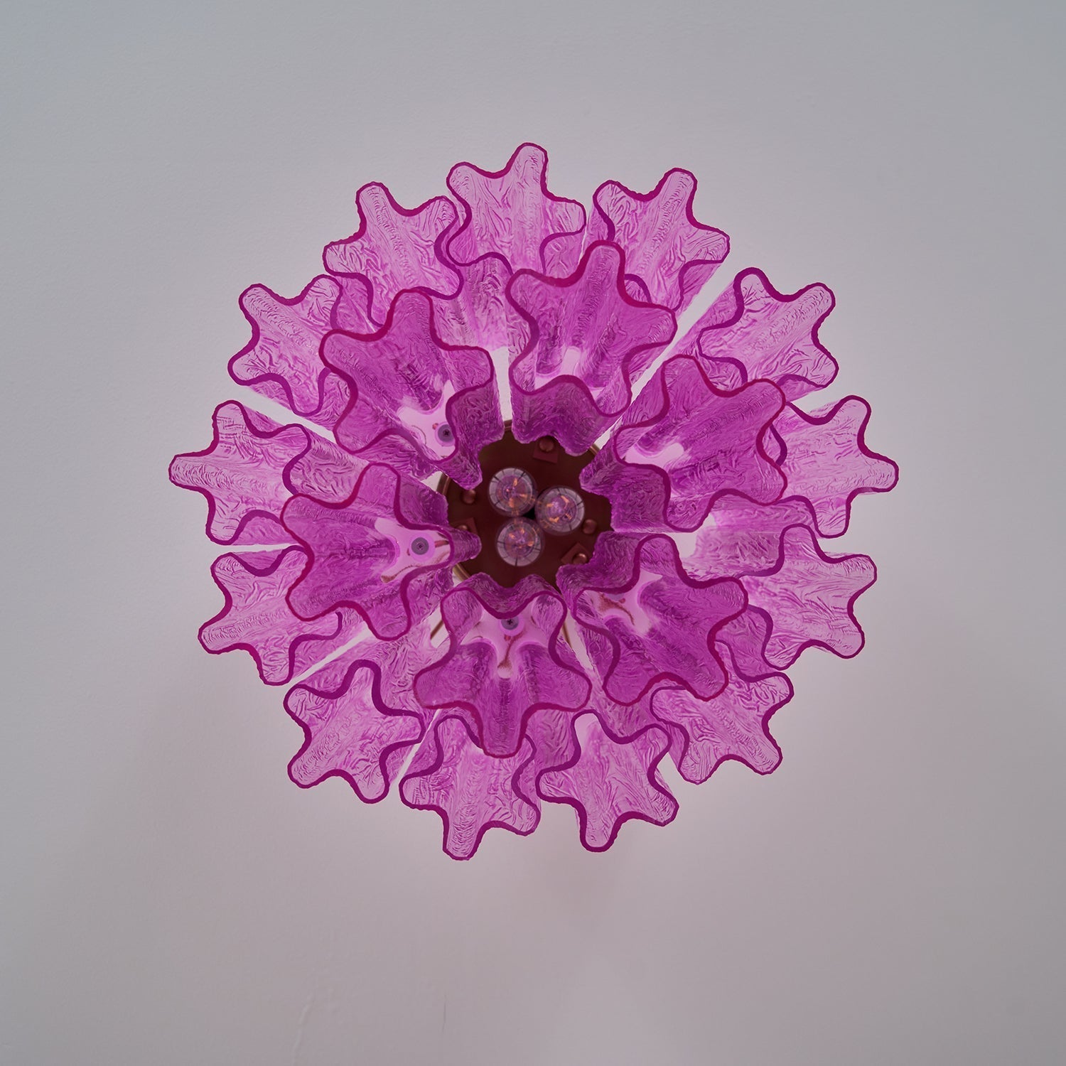 Aurora Ceiling Lamp Purple Murano Glass Tiered Flush Mount - Neutral Decor