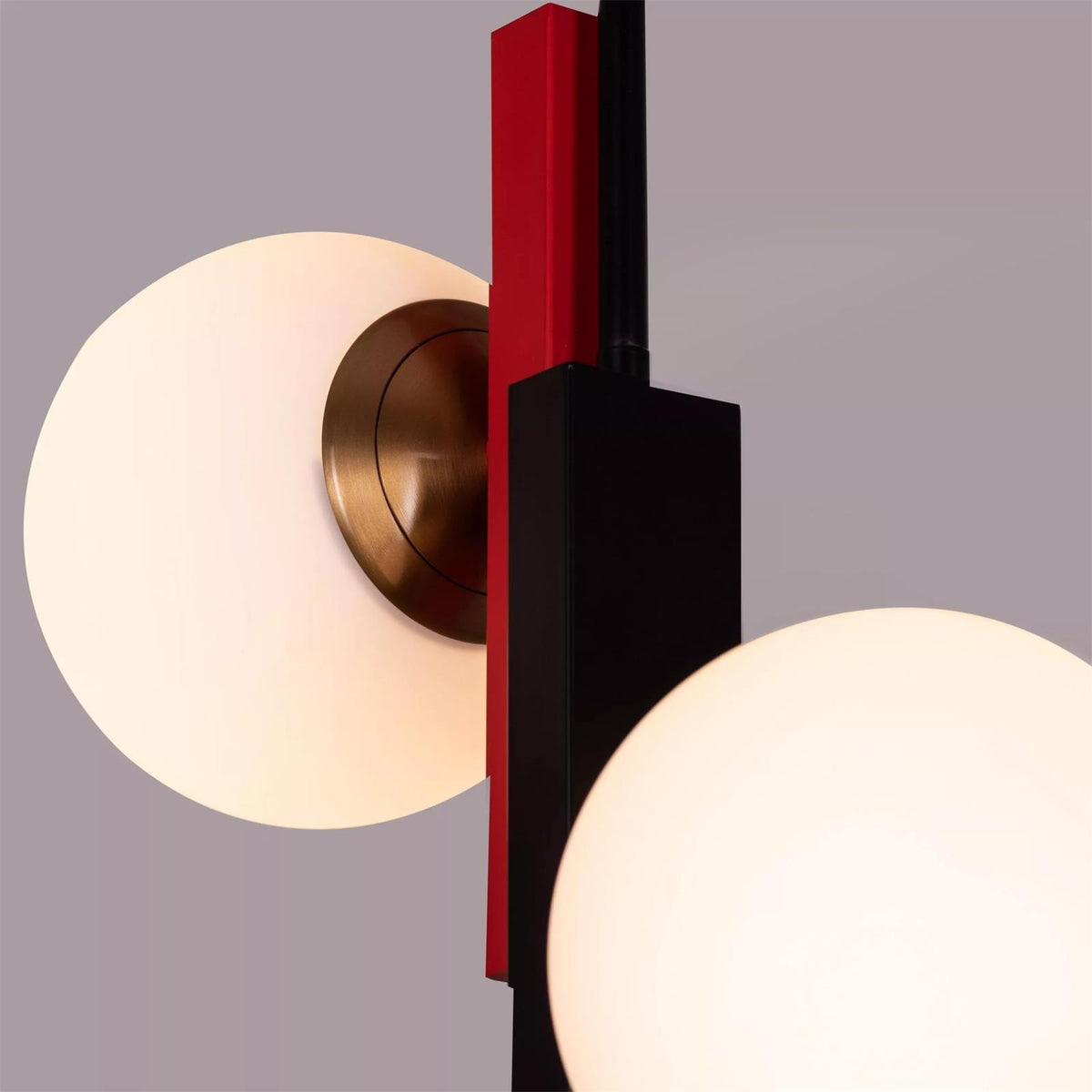 Veveny Pendant Lamp Double Globe Linear Bars Geometric